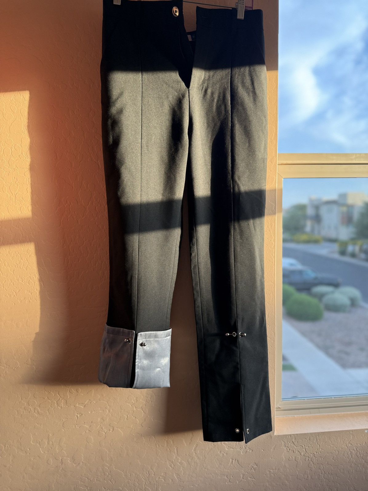 Other Avant-Garde Black Trousers w/ Silver Cuffed Hem Detail Size US 28 / EU 44 - 6 Thumbnail