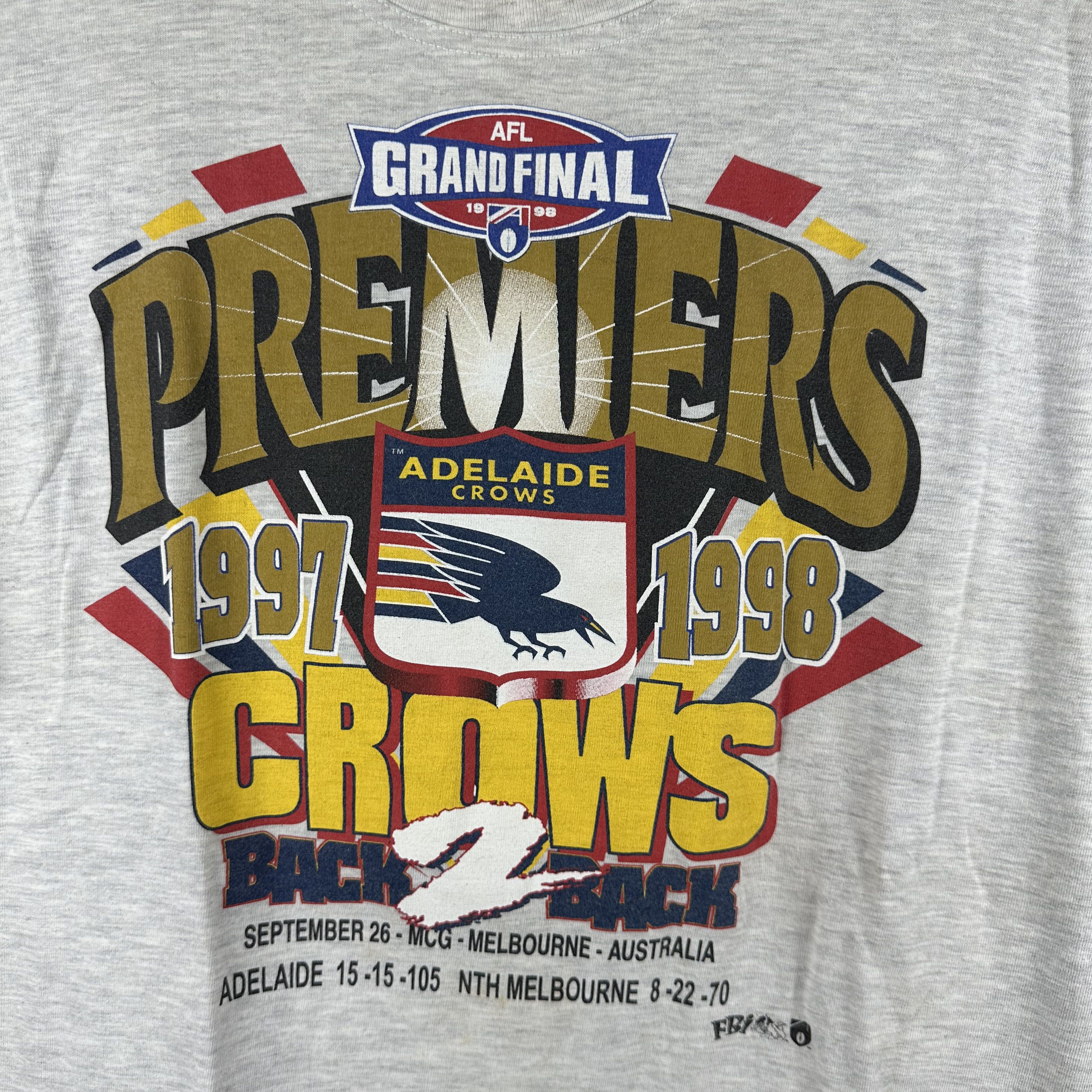 Vintage Vintage 1998 Adelaide Crows AFL Back to Back Premiers Tee Size US L / EU 52-54 / 3 - 2 Thumbnail