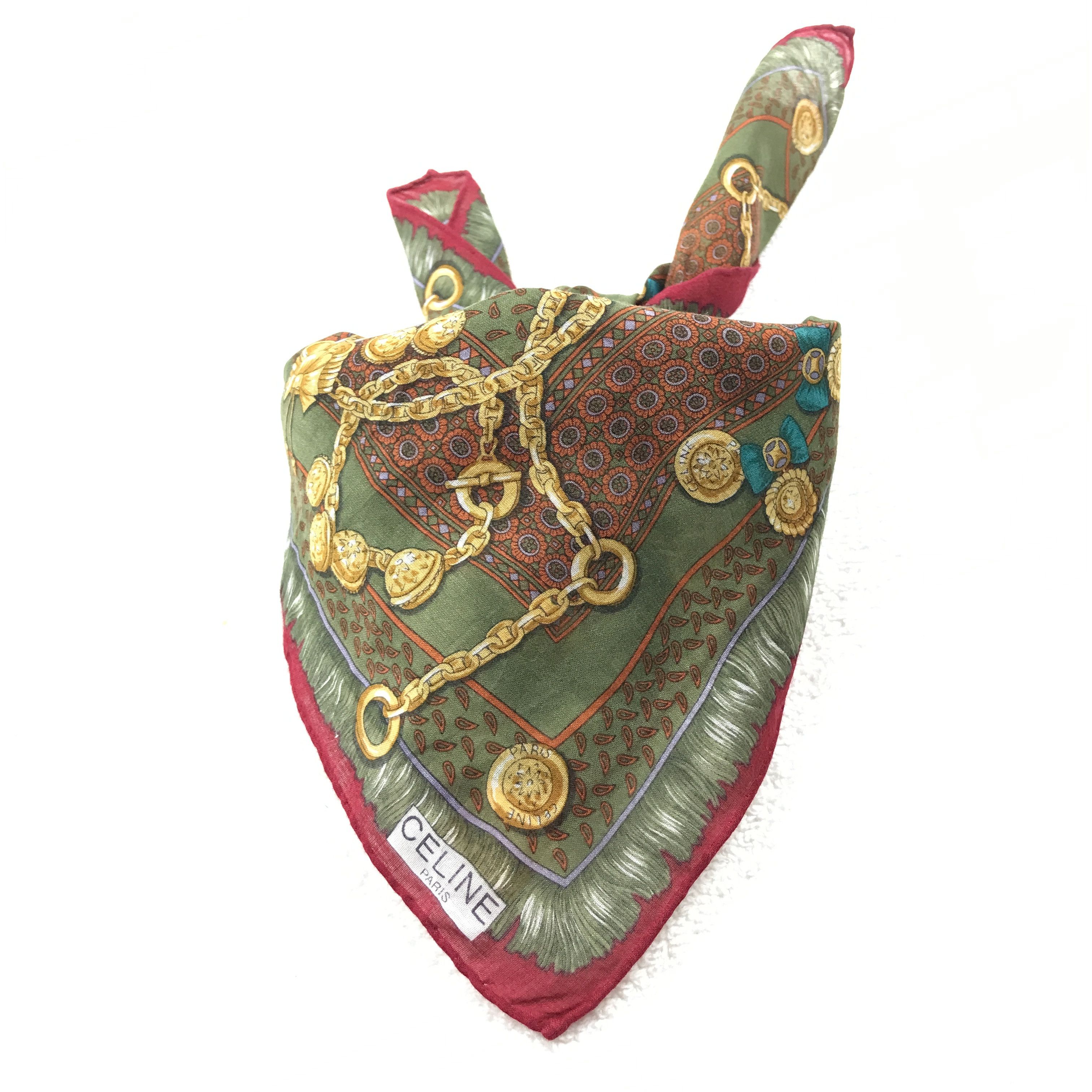 Celine × Vintage Vintage Celine Bandana Neckerchief Handkerchief Size ONE SIZE - 4 Thumbnail
