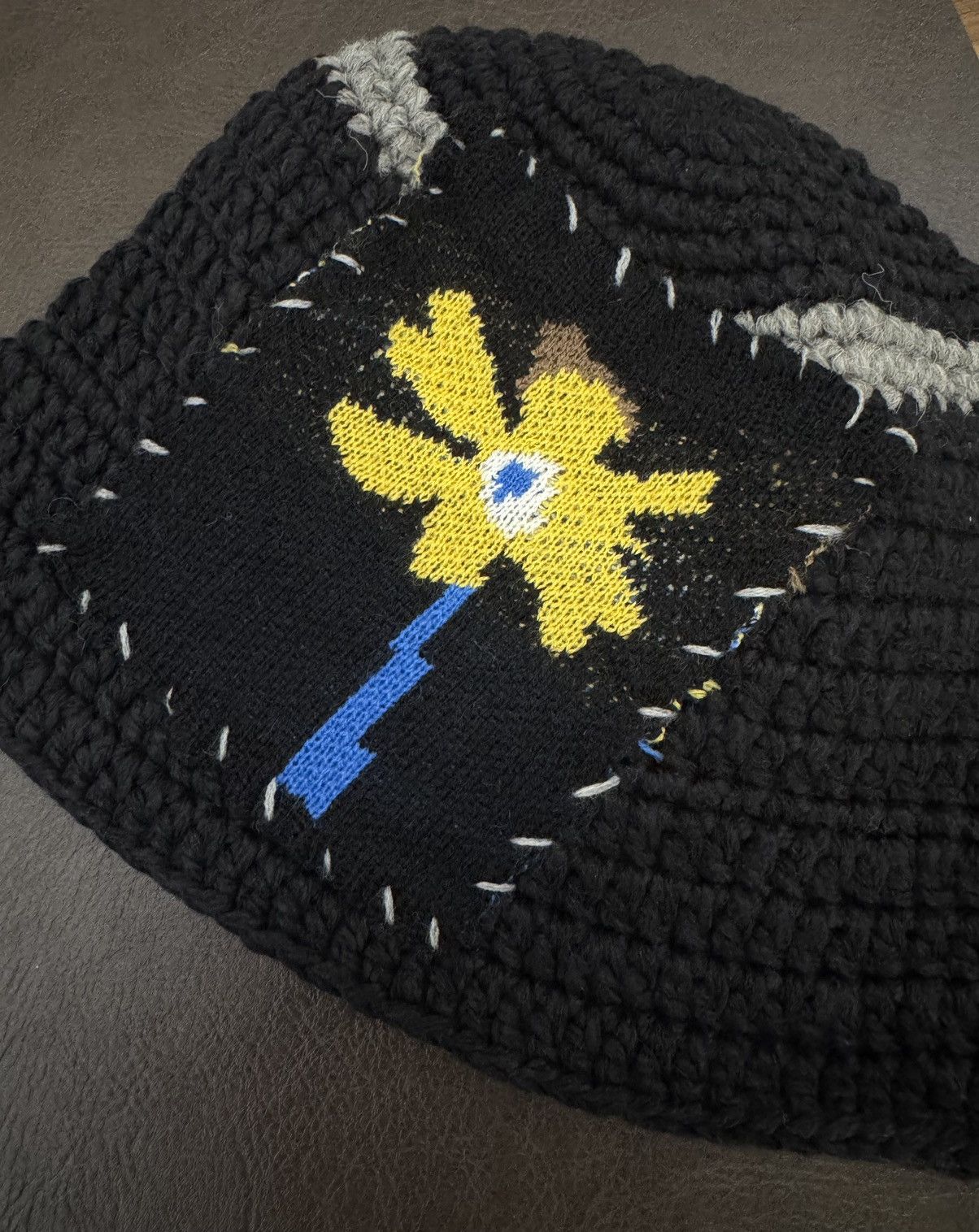 Japanese Brand Outdoor retro floral knitted tulip hat bucket hat Size ONE SIZE - 4 Thumbnail