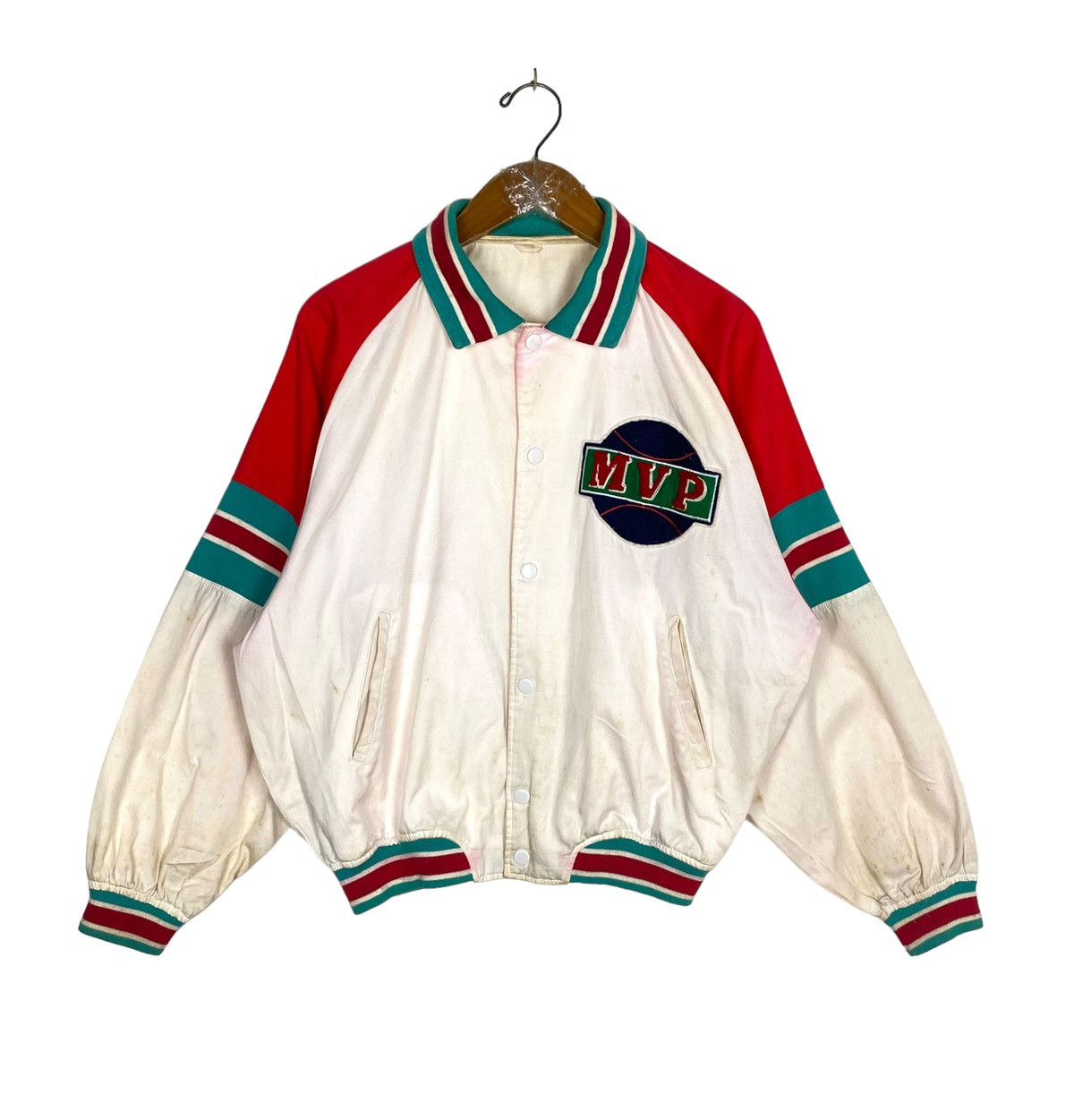 Japanese Brand Rare‼️ Vintage Blooming Town MVP Big Logo Varsity Jacket Size US M / EU 48-50 / 2 - 3 Thumbnail