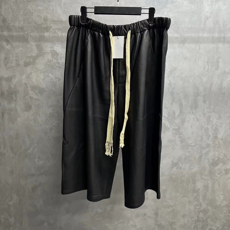 Loewe Loewe Black Leather Drawstring Shorts - dmc Size US 38 / EU 54 - 1 Thumbnail