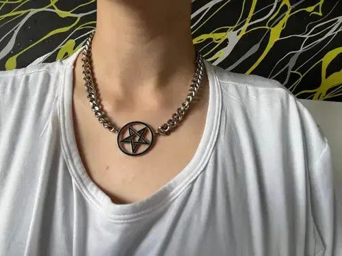 Jewelry Clavicle Cuban Chain Pentagram Necklace Size ONE SIZE - 3 Thumbnail