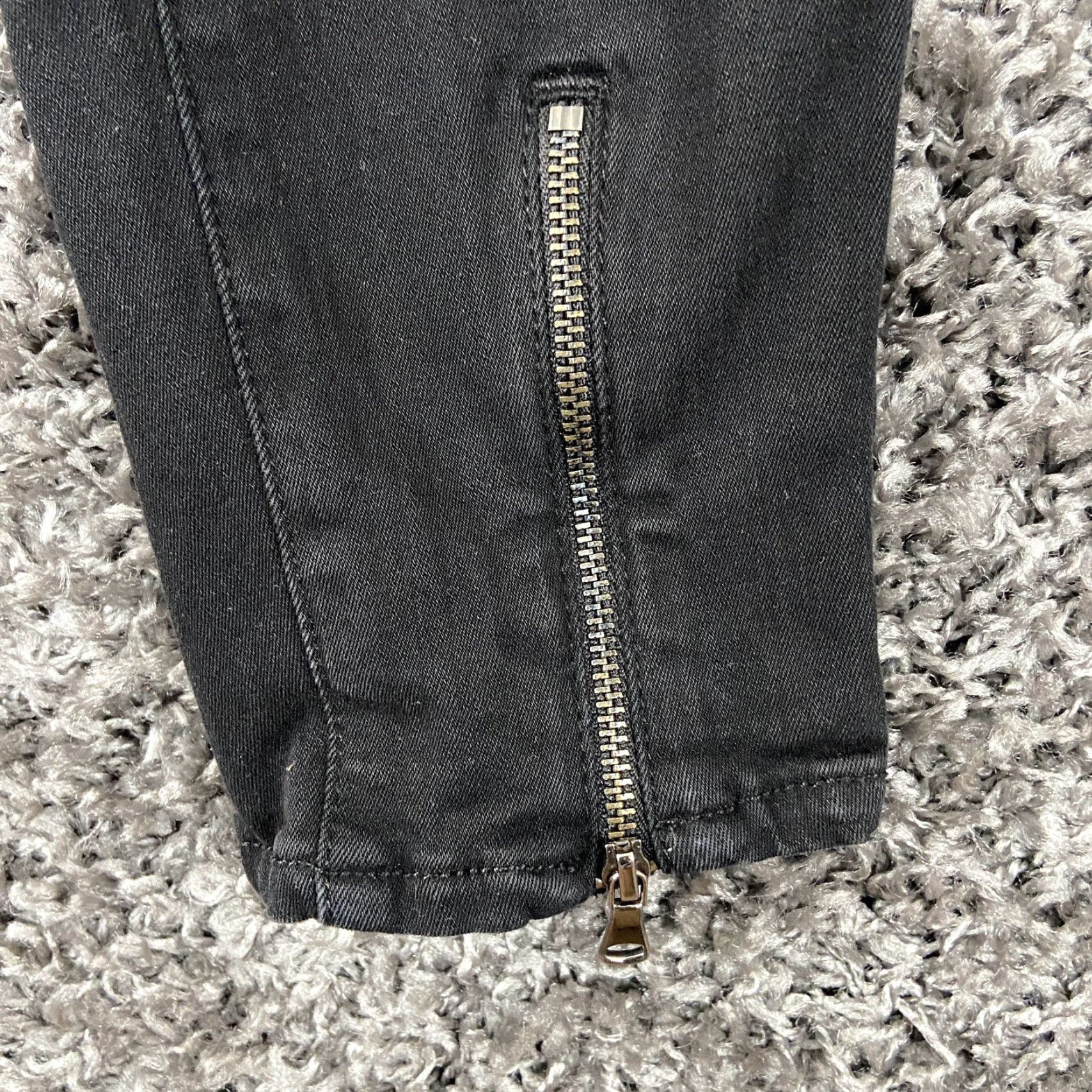 Paige PAIGE Women’s Skyline Skinny Jeans 28 Black Dark Wash Zippers Size 28" / US 6 / IT 42 - 2 Thumbnail