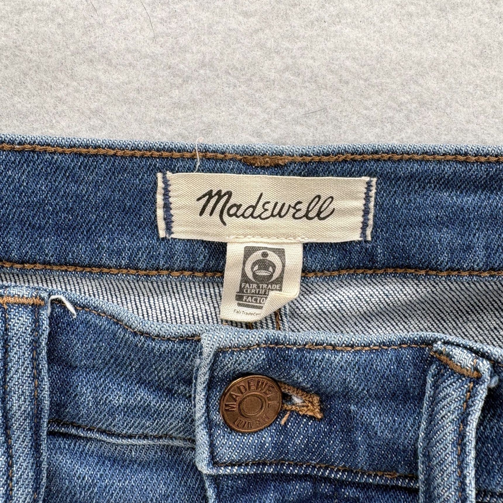 Madewell Madewell Jeans Womens 29 Blue Medium Wash High Rise Slim Stretch Denim Stovepipe Straight 5-Pocket Size 29" - 3 Thumbnail