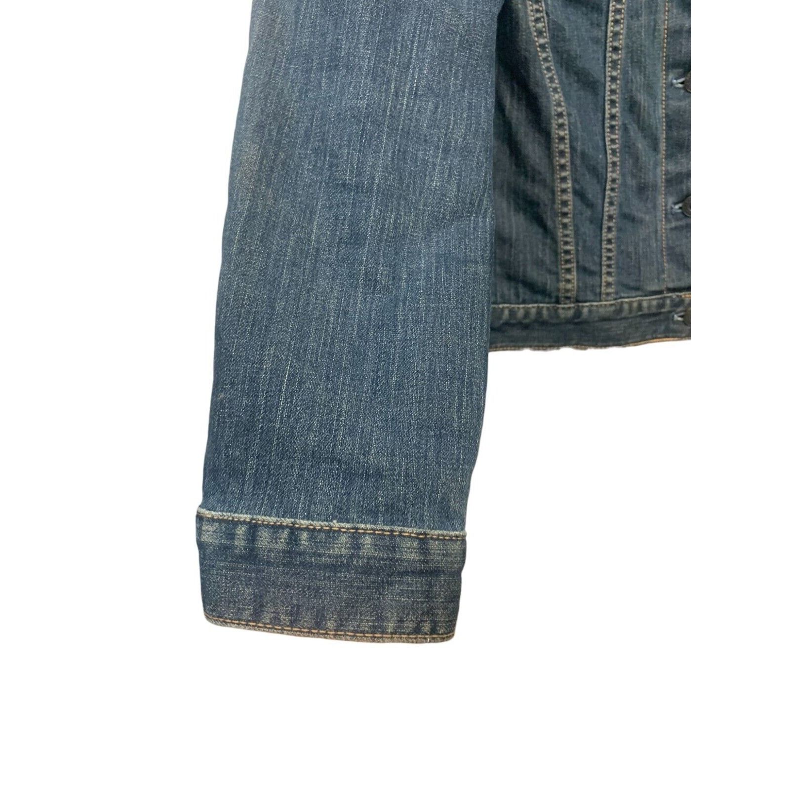 Gap GAP Stretch Denim Jean Jacket Thick Wool S Vintage Holiday Size S / US 4 / IT 40 - 9 Thumbnail
