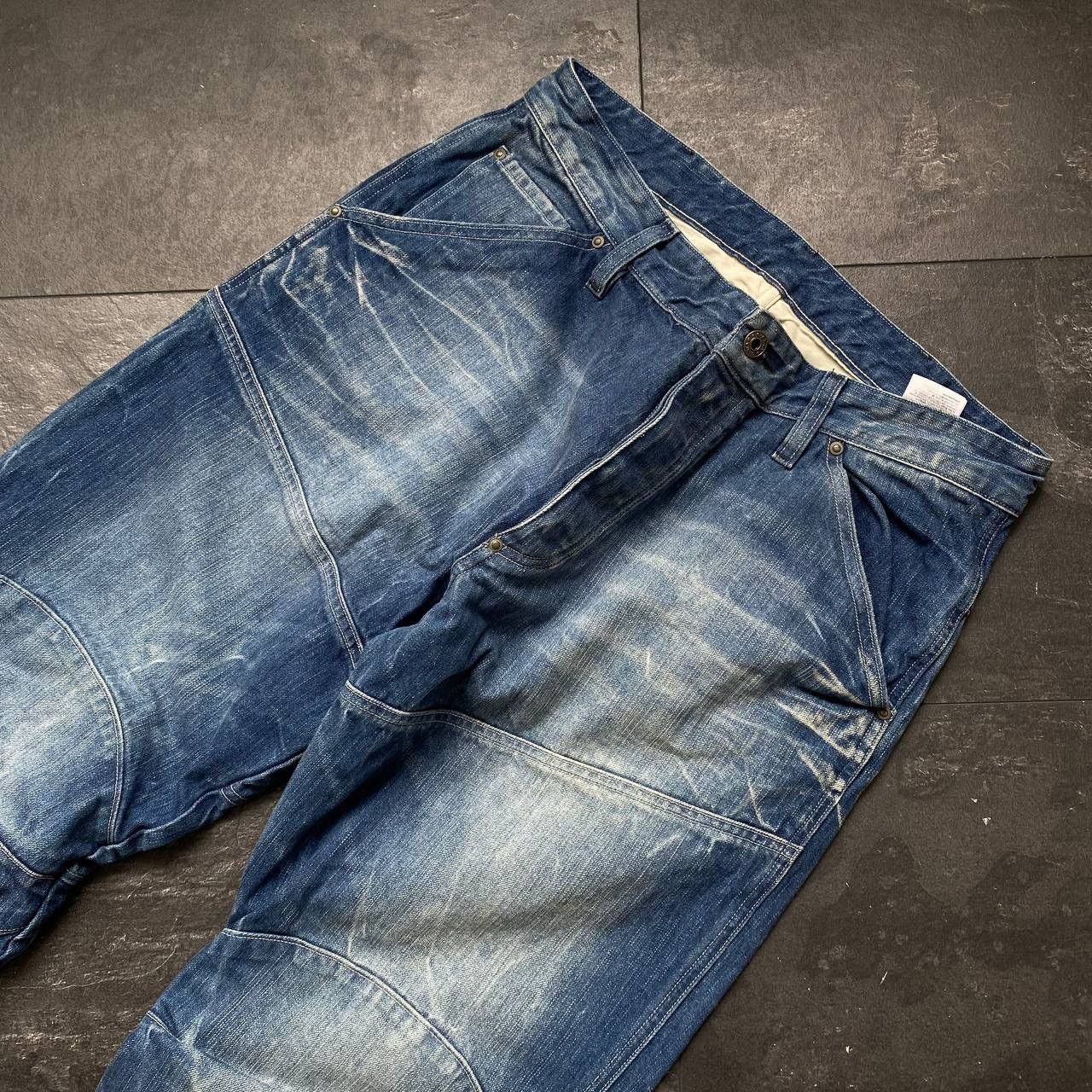 G-Star × Vintage Rare g star raw double knit blue denim jeans Size US 34 / EU 50 - 7 Thumbnail