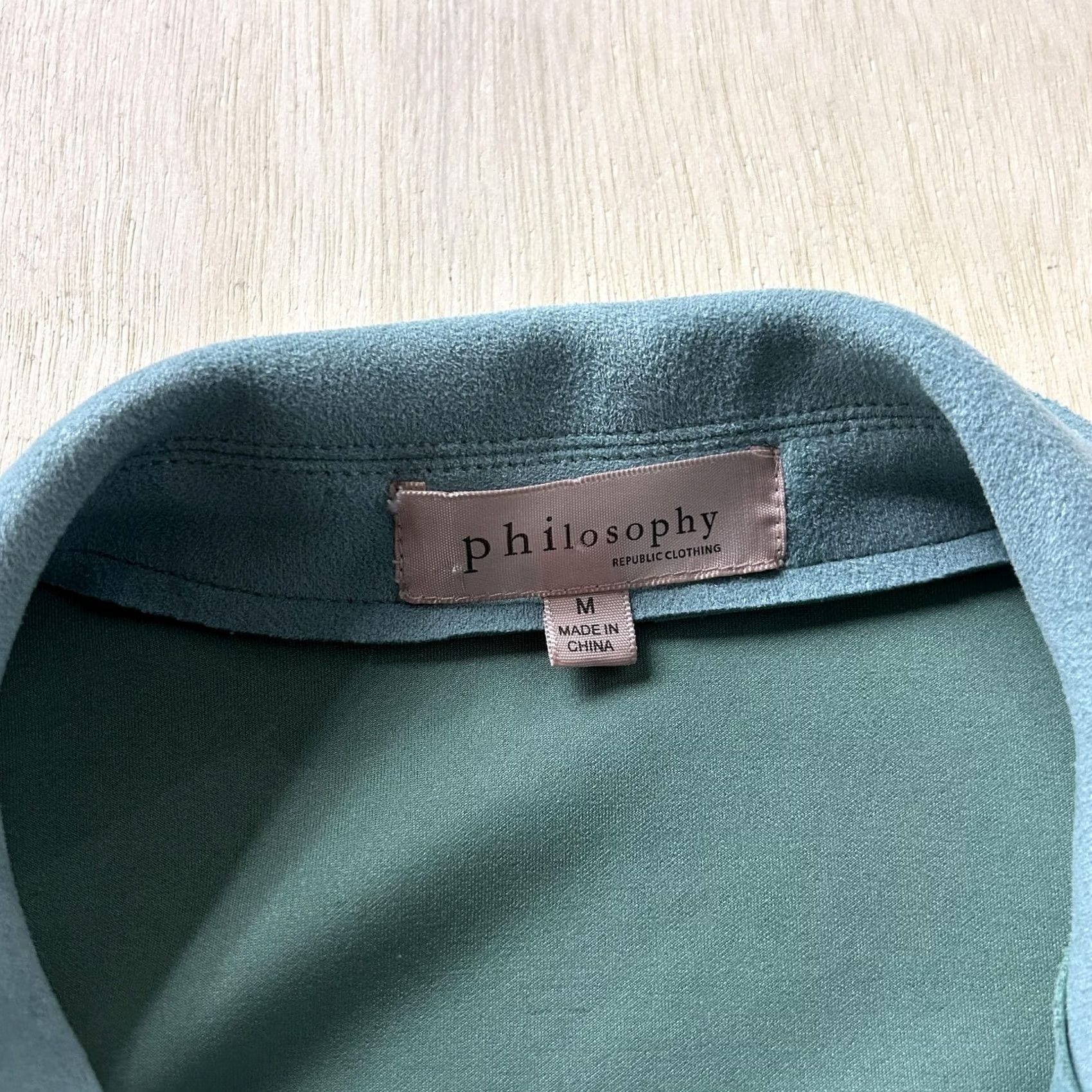 Vintage VINTAGE Philosophy Republic Clothing Coat Womens Medium Green Open Front Mid-Length Size M / US 6-8 / IT 42-44 - 2 Thumbnail