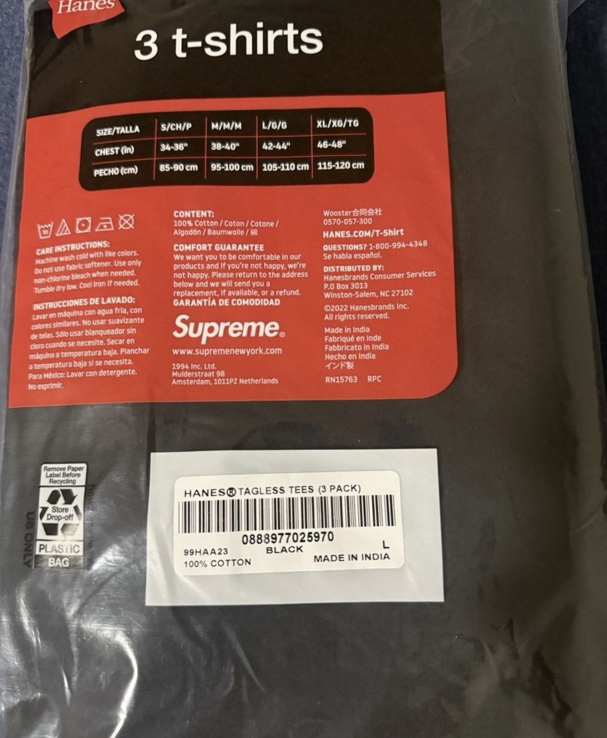 Supreme Supreme x Hanes Tagless Tees (3 Pack) Medium Size US L / EU 52-54 / 3 - 3 Thumbnail