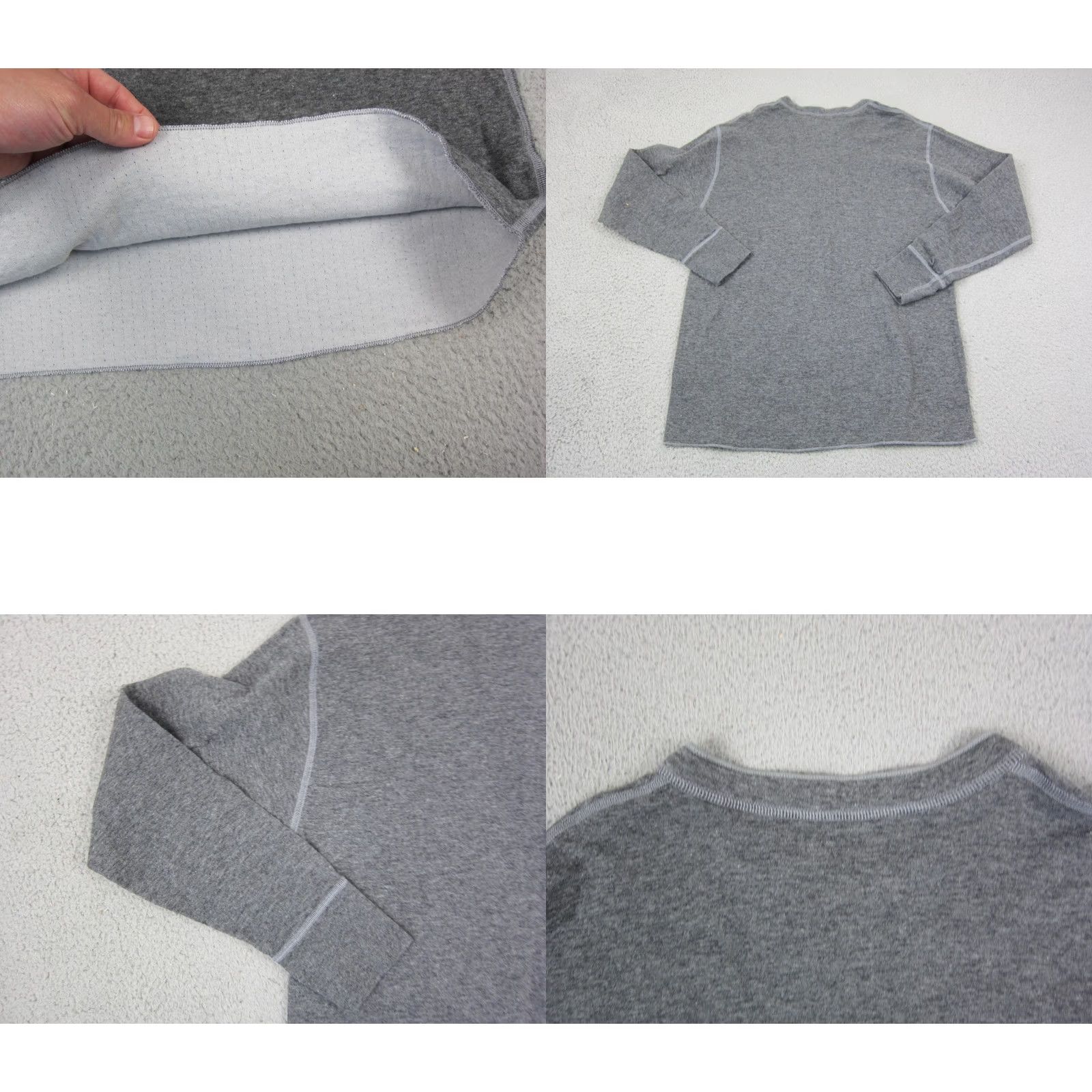 Vintage LL Bean Shirt Mens L Gray Two Layer River Drivers Henley Wool Cotton Regular Long Sleeve Thermal Pattern Solid 90s Outdoor Mens Size US L / EU 52-54 / 3 - 8 Thumbnail