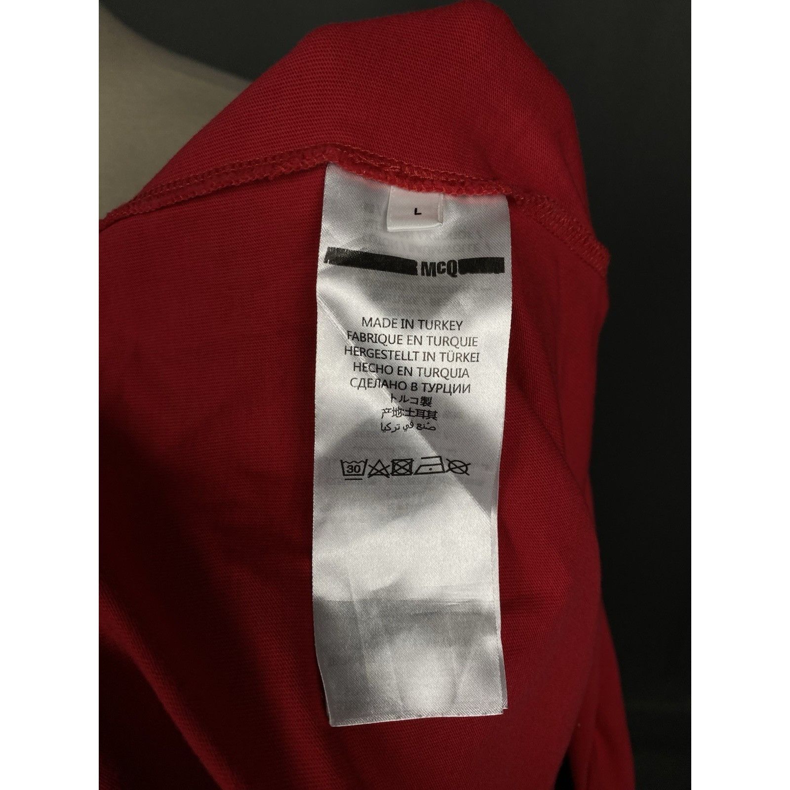 Alexander McQueen Alexander McQueen Big Logo McQ Men's Red T-Shirt Size L Size US L / EU 52-54 / 3 - 11 Thumbnail