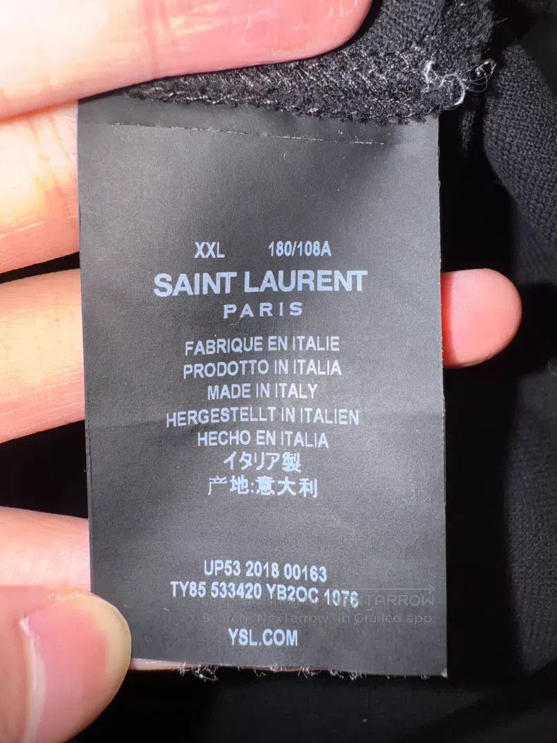 Saint Laurent Paris Saint Laurent Paris Black Polo Neck Heart Rose Short-sleev Size US XL / EU 56 / 4 - 7 Thumbnail