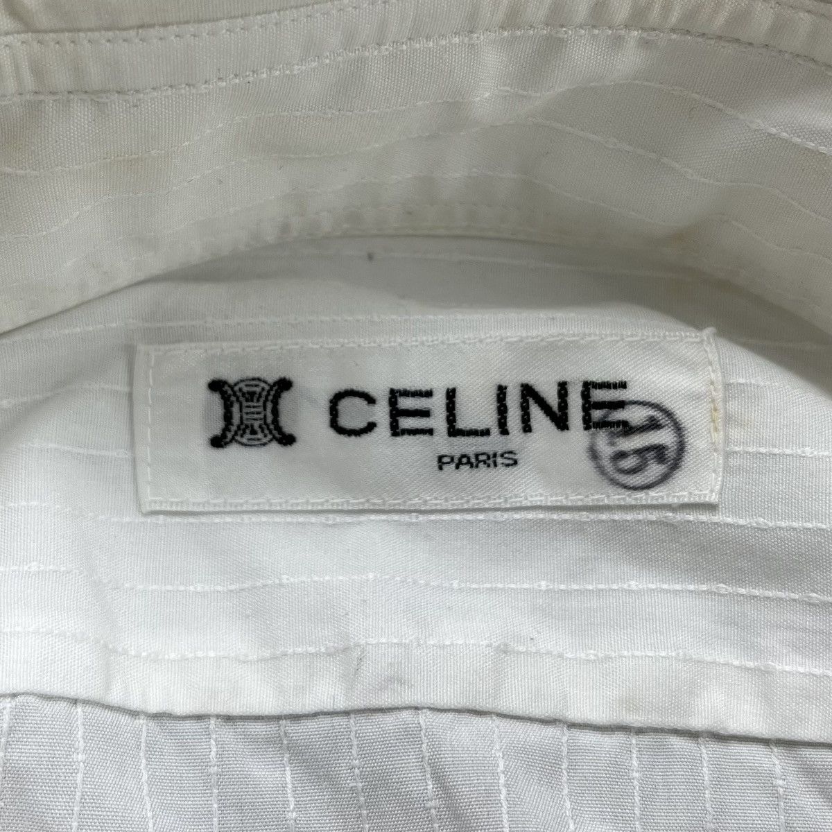 Celine 1990s Vintage Celine Paris Striped White Shirt Luxury Size US M / EU 48-50 / 2 - 5 Thumbnail