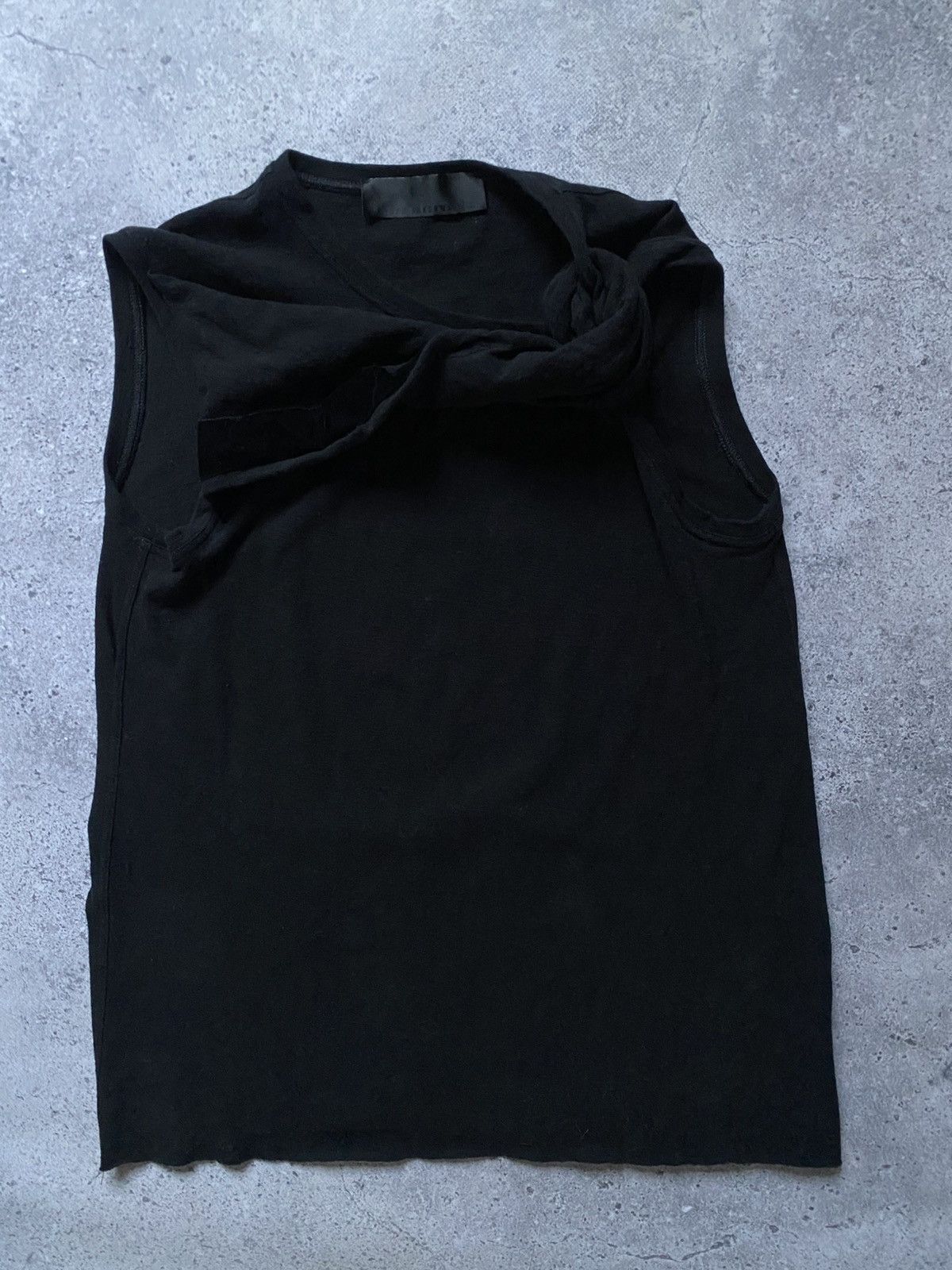 Haider Ackermann Haider Ackermann Tank Top Shirt Asymmetric Wool Knot Detail Size L / US 10 / IT 46 - 1 Thumbnail