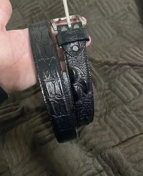 Sunflower Leather Belt with Crocodile Design Size ONE SIZE - 2 Thumbnail