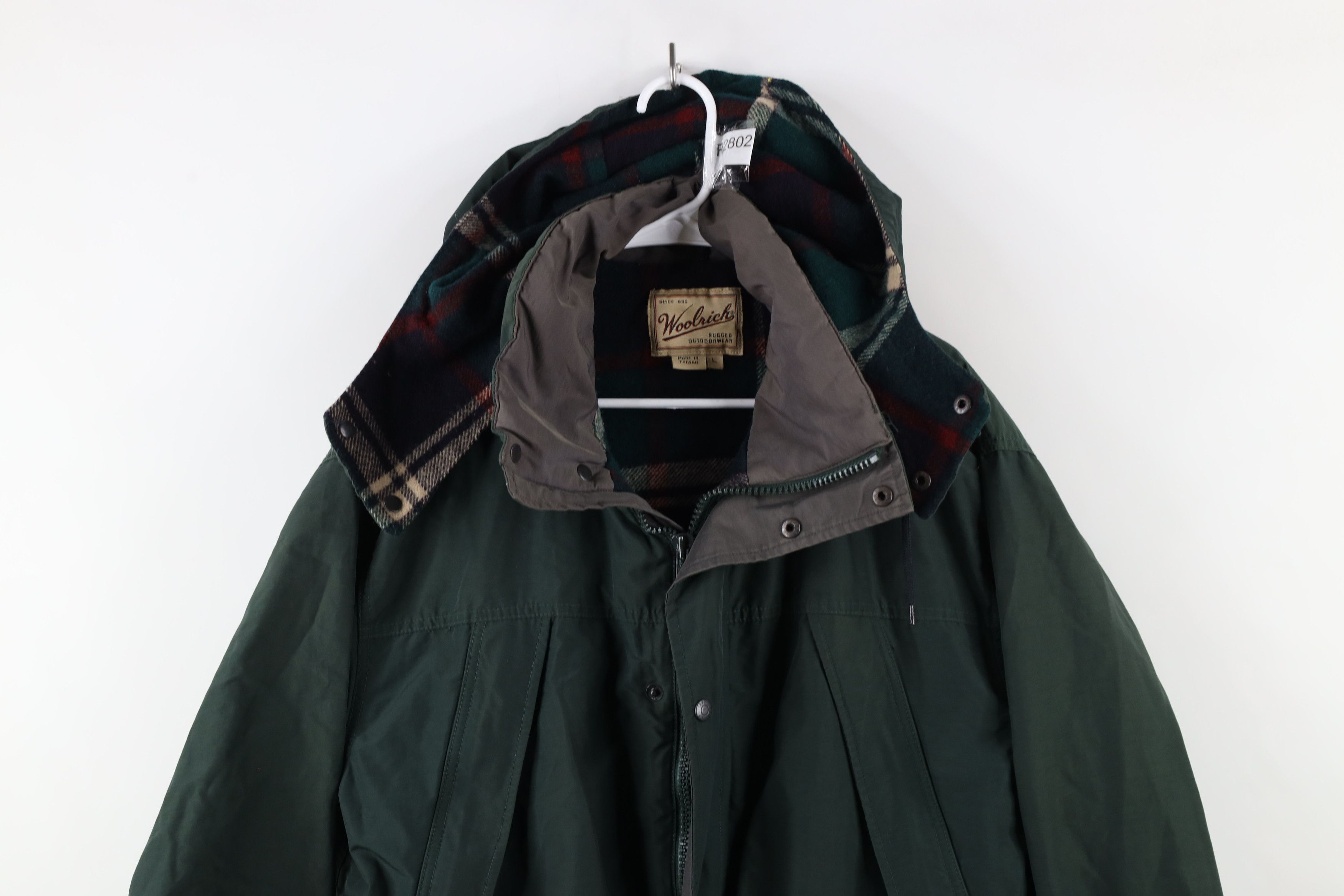 Vintage × Woolrich Woolen Mills Vintage 90s Woolrich Spell Out Wool Line Hooded Parka Jacket Size US L / EU 52-54 / 3 - 2 Thumbnail