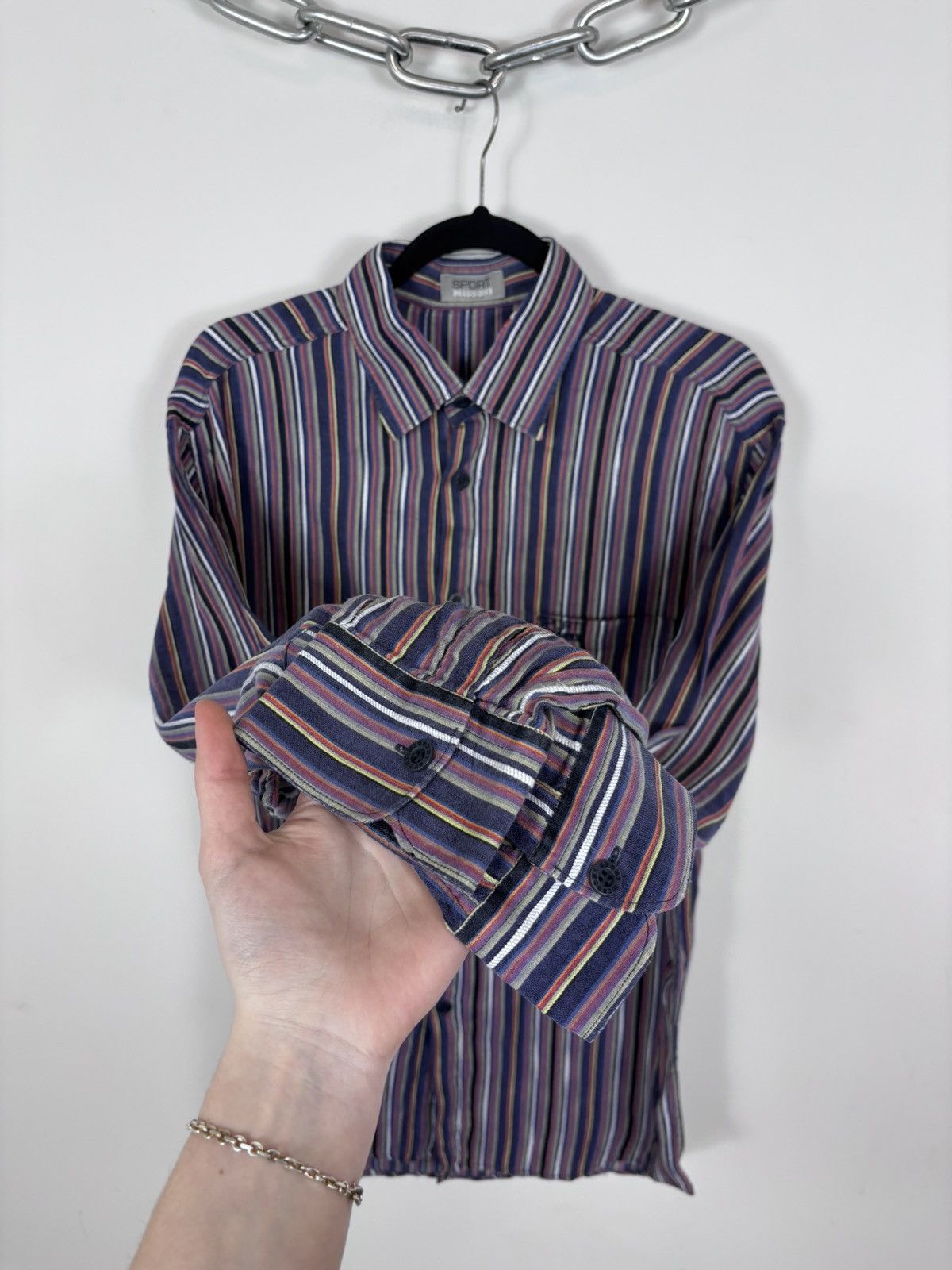 Missoni Vintage Missoni Sport Striped Linen Cotton Button Up Shirt Size US M / EU 48-50 / 2 - 10 Thumbnail