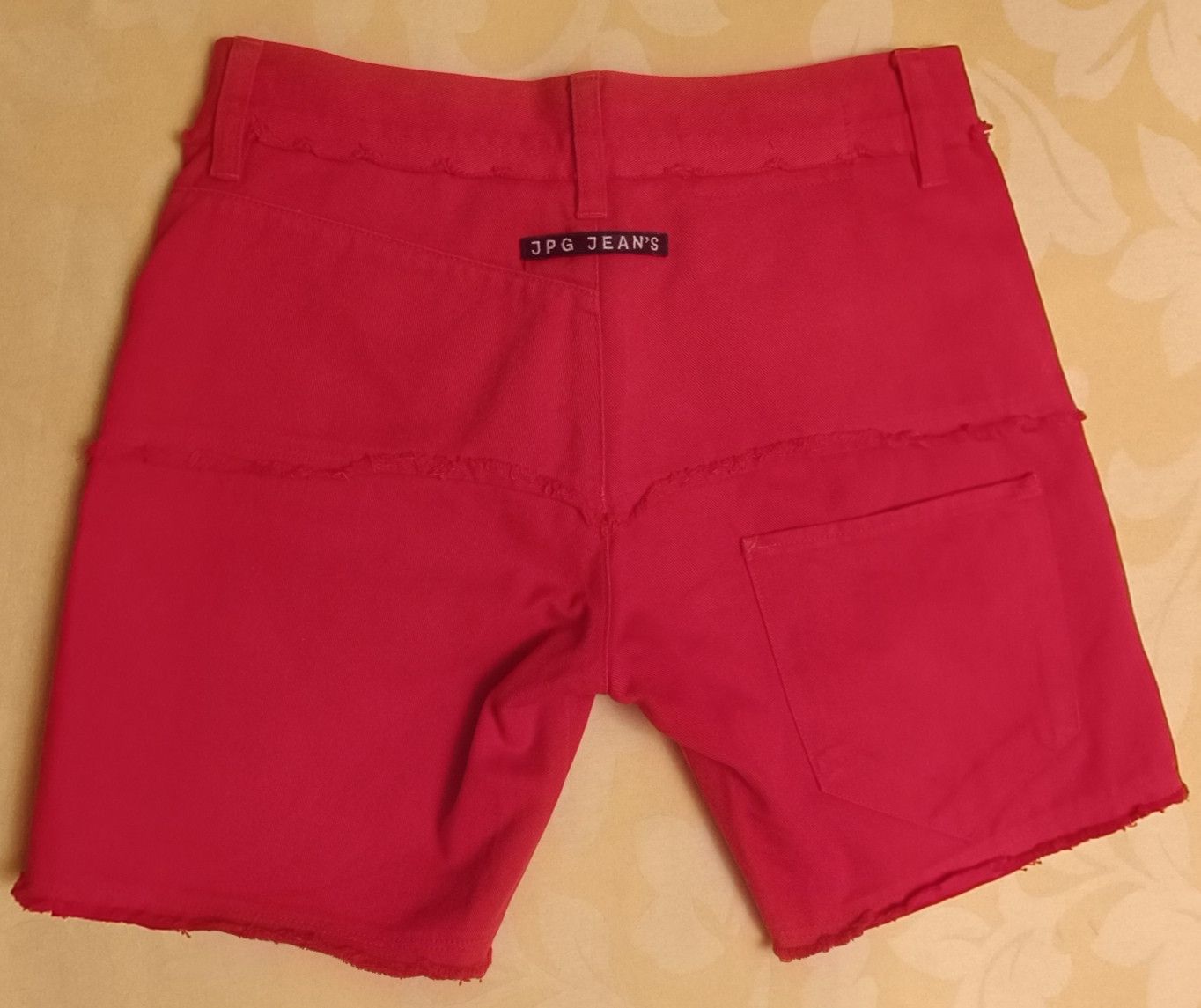 Jean Paul Gaultier 90's - Red denim shorts with fringes Size 26" / US 2 / IT 38 - 4 Thumbnail