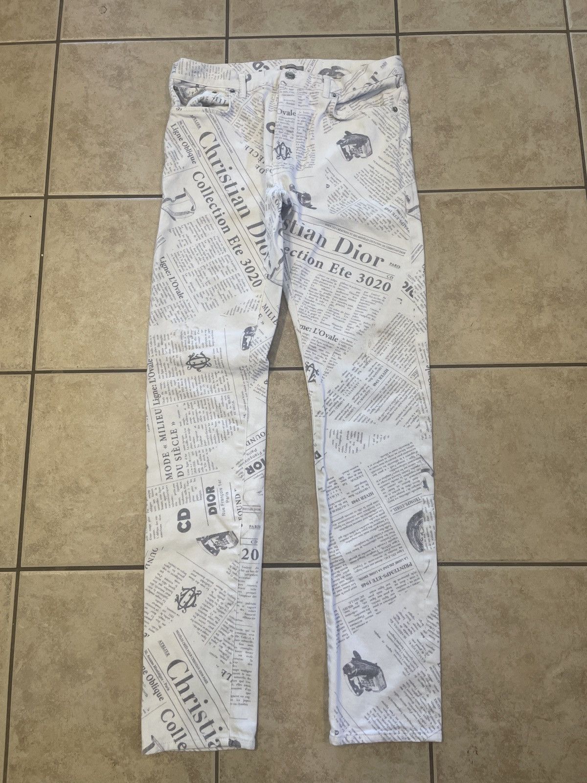 image of Christian Dior Magazine Jeans in White, Men's (Size 32)