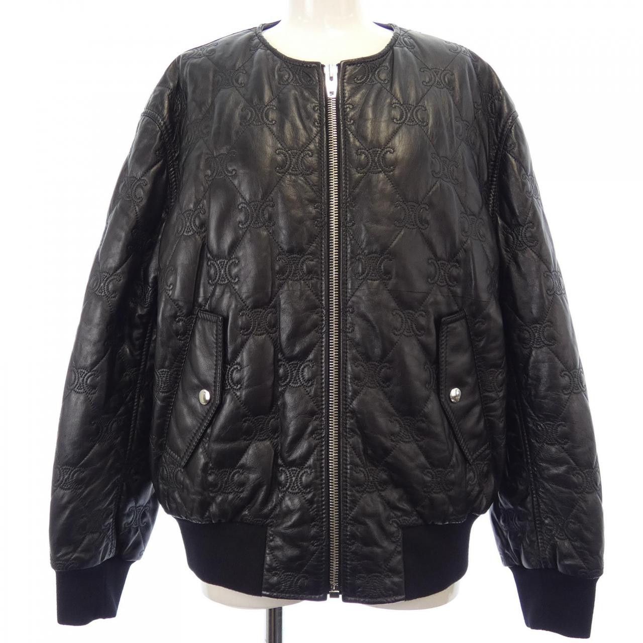 Celine Celine Celine Soft Lambskin Leather Jacket Leather Outerwear 2E162583C DUTY FREE for USA Size ONE SIZE - 1 Thumbnail