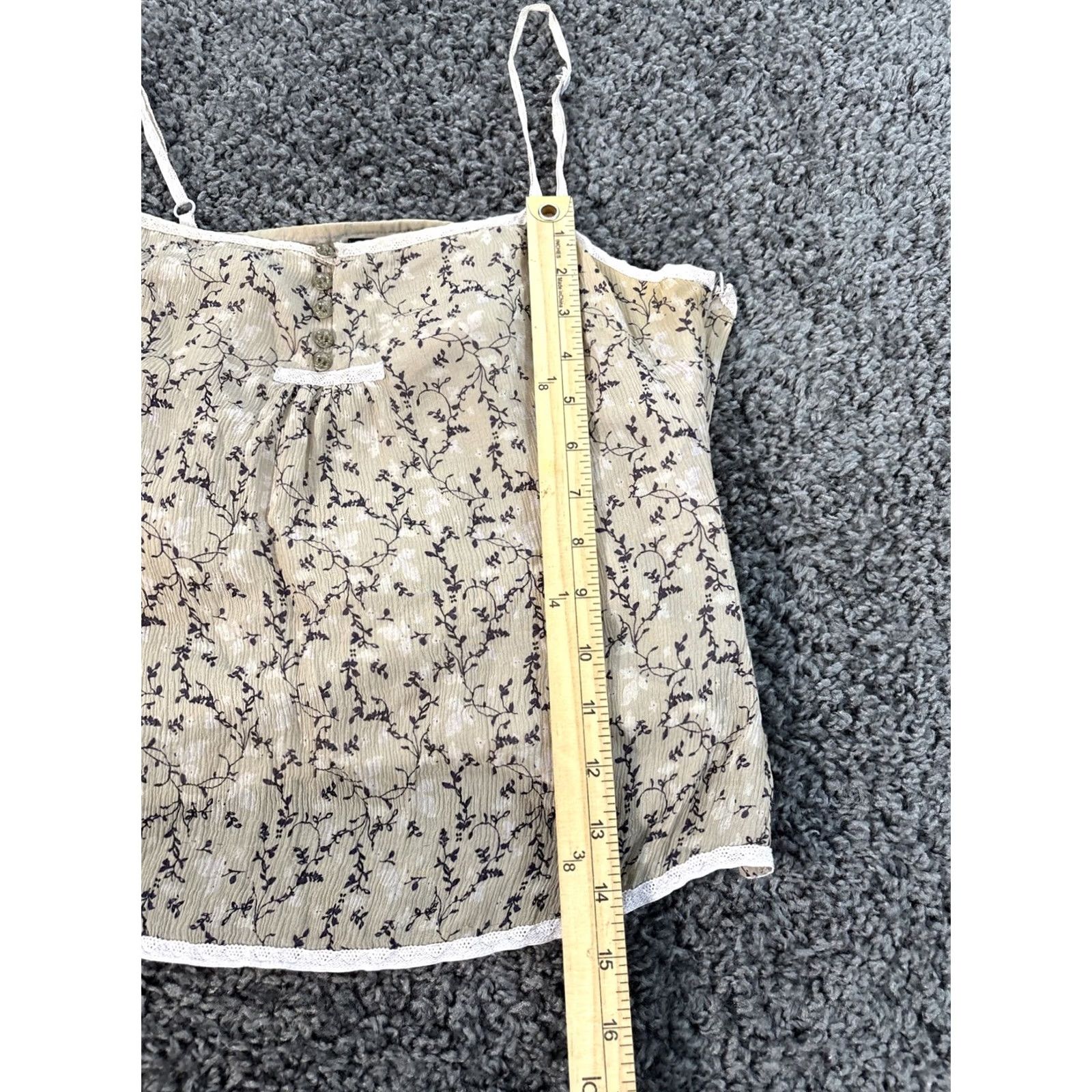 Gap Gap Camisole Tank Womens Medium M Brown Floral Button Prairie Y2K Size M / US 6-8 / IT 42-44 - 2 Thumbnail