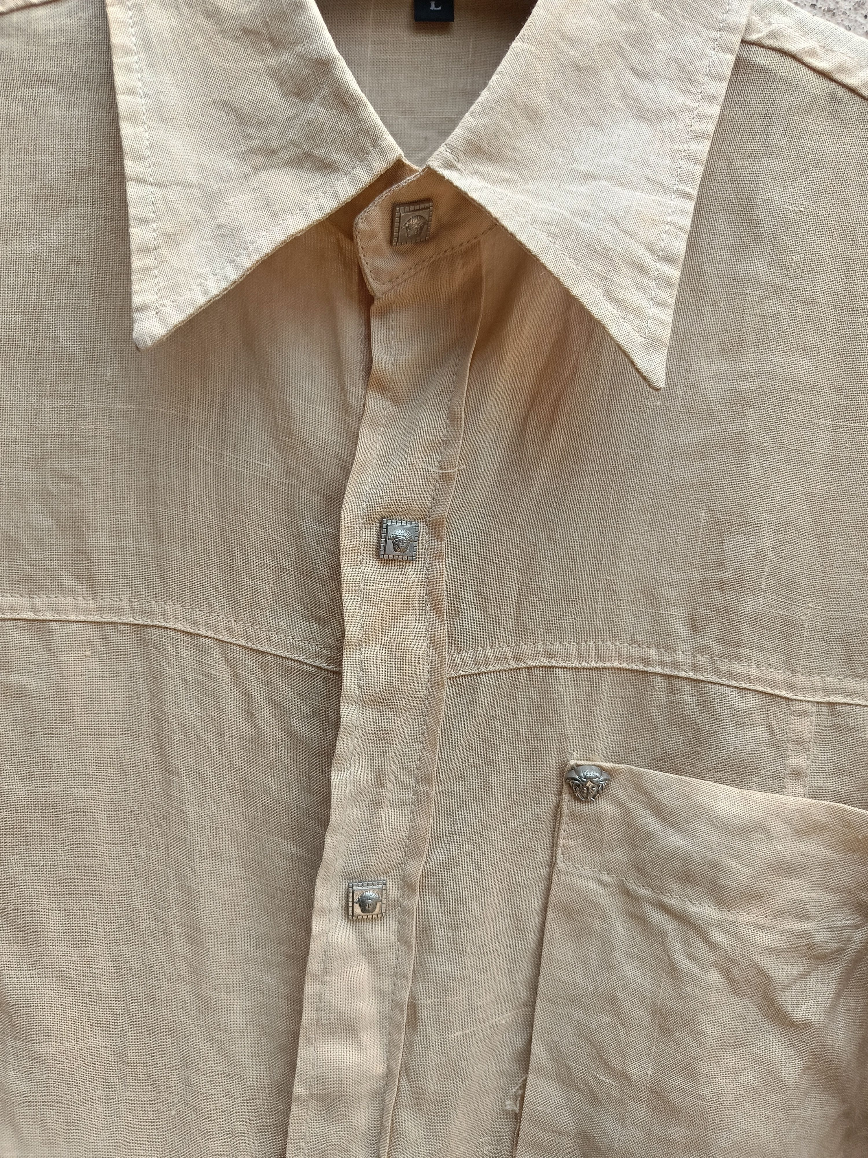 Versace Jeans Couture 90's VERSACE JEANS COUTURE VINTAGE SHIRT BUTTON UP LINEN Size US L / EU 52-54 / 3 - 5 Thumbnail