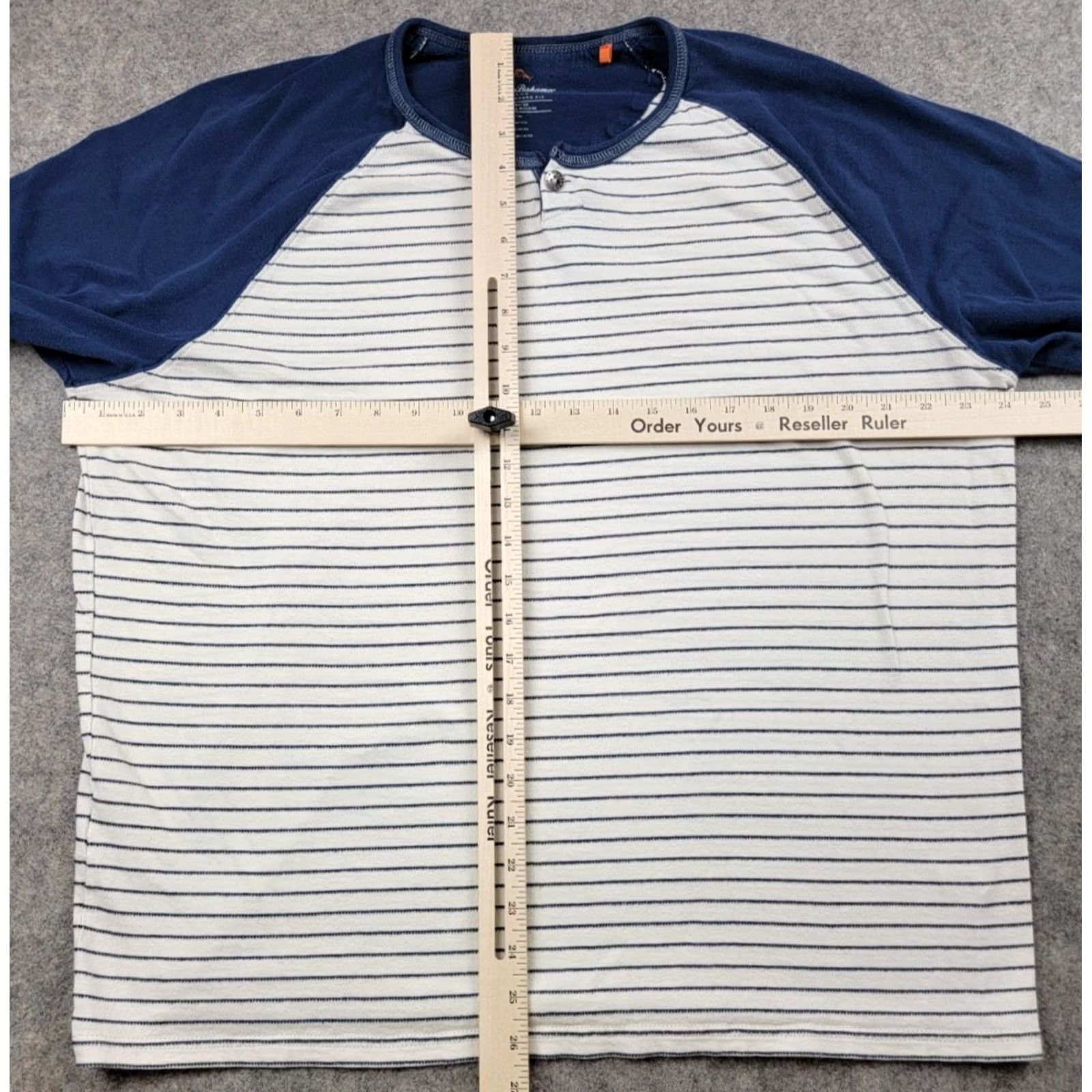 Tommy Bahama Tommy Bahama Jeans Shirt Mens XL Island Modern Fit White Blue Stripe Henley Shirt Mens XL Blue Stripe Henley Size US XL / EU 56 / 4 - 7 Thumbnail