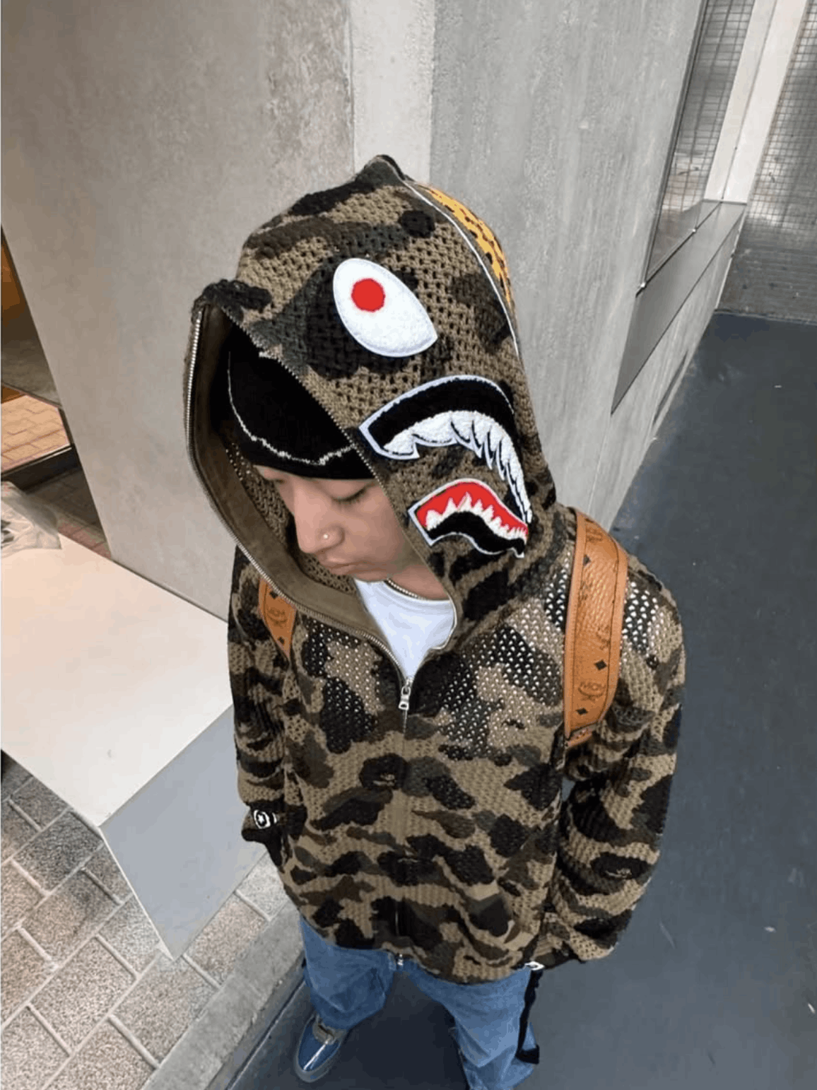 Bape 1ST CAMO CROCHET SHARK FULL ZIP HOODIE Size US L / EU 52-54 / 3 - 17 Thumbnail