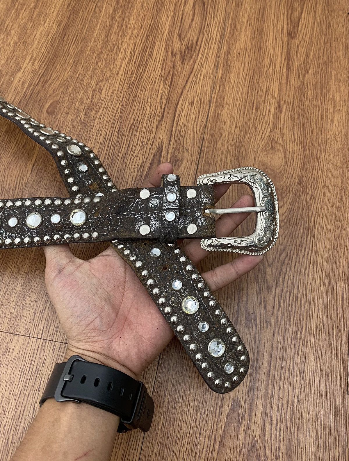 If Six Was Nine × Japanese Brand × KMRii Silver brown crystal belt Size ONE SIZE - 3 Thumbnail