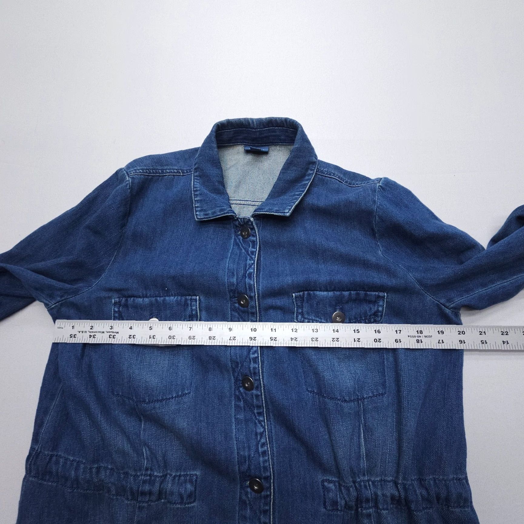J. Jill VINTAGE J Jill Denim Chore Coat Womens M Blue Dark Wash Cotton Barn Western Cinch Size M / US 6-8 / IT 42-44 - 7 Thumbnail