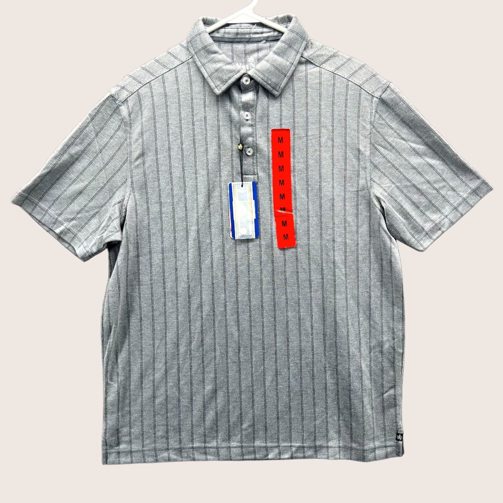 Nat Nast Nat Nast Luxury Originals Polo Shirt Mens Medium Gray Striped Rayon NEW Size US M / EU 48-50 / 2 - 1 Thumbnail