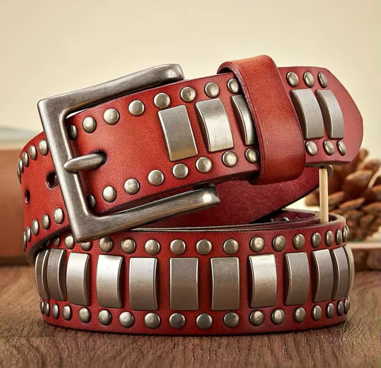 Genuine Leather × Japanese Brand Genuine Leather Metal Pin Buckle Men Belt Size ONE SIZE - 1 Thumbnail
