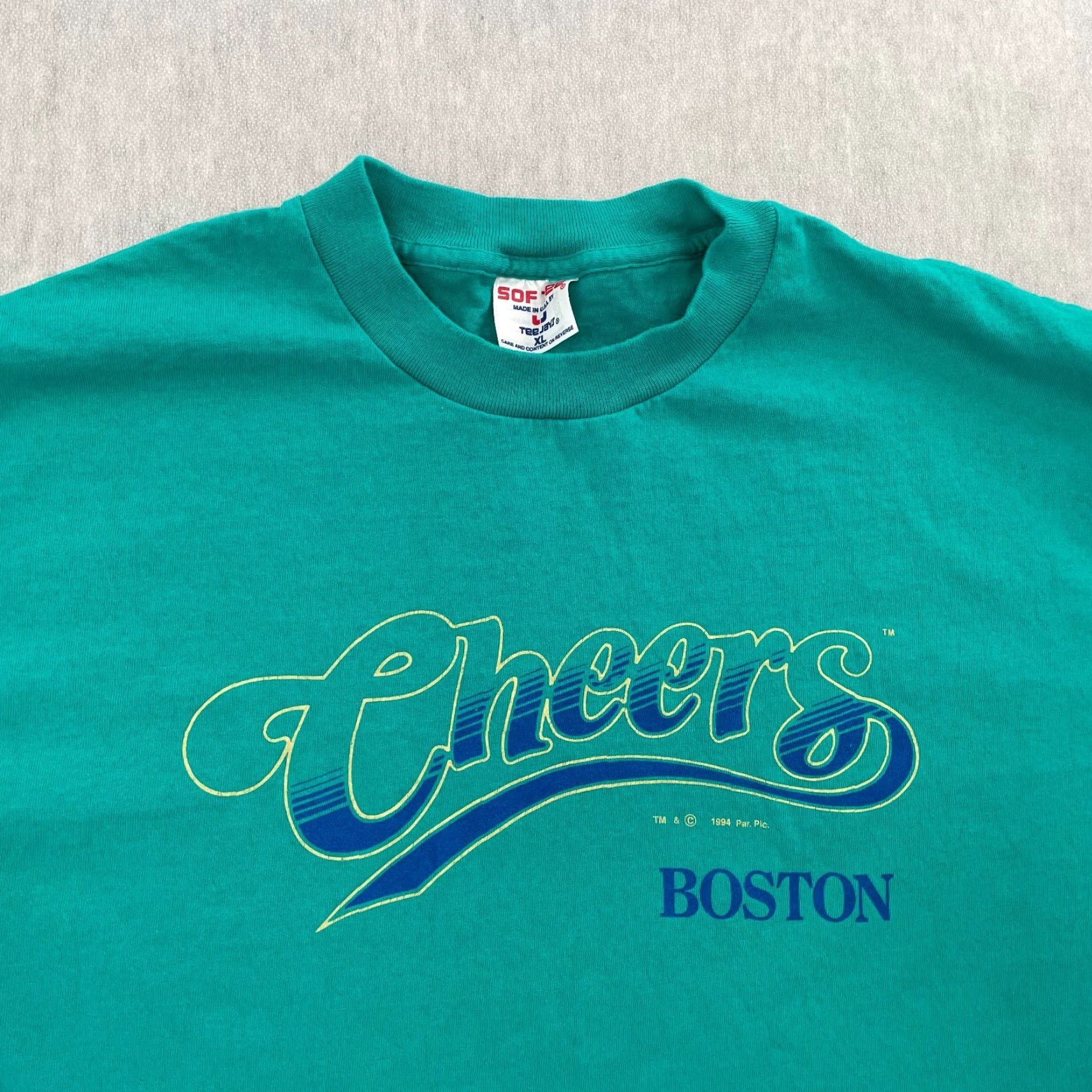 Vintage VINTAGE Cheers Boston Shirt Adult XL Aqua Green Logo Tee 90s Mens T-Shirt TV Show Bar Logo 1990s Size US XL / EU 56 / 4 - 3 Thumbnail