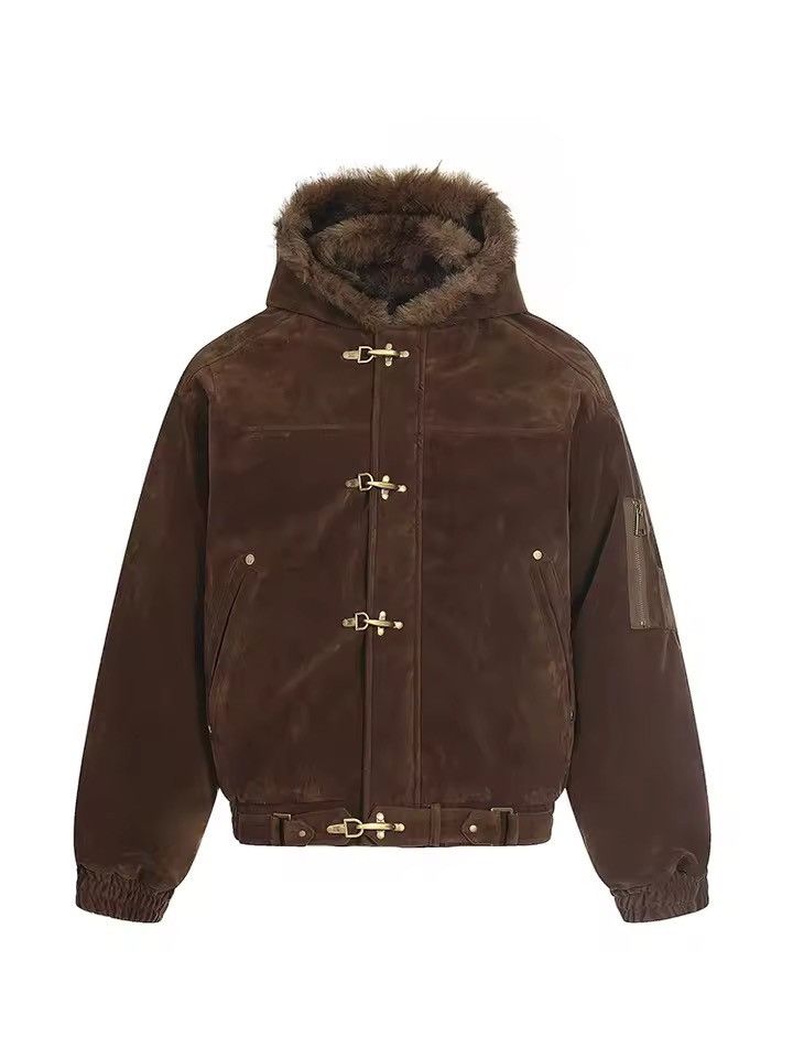 Vintage Retro Style Hooded Coat Faux Fur Warm Jacket Y2k Size US M / EU 48-50 / 2 - 1 Thumbnail