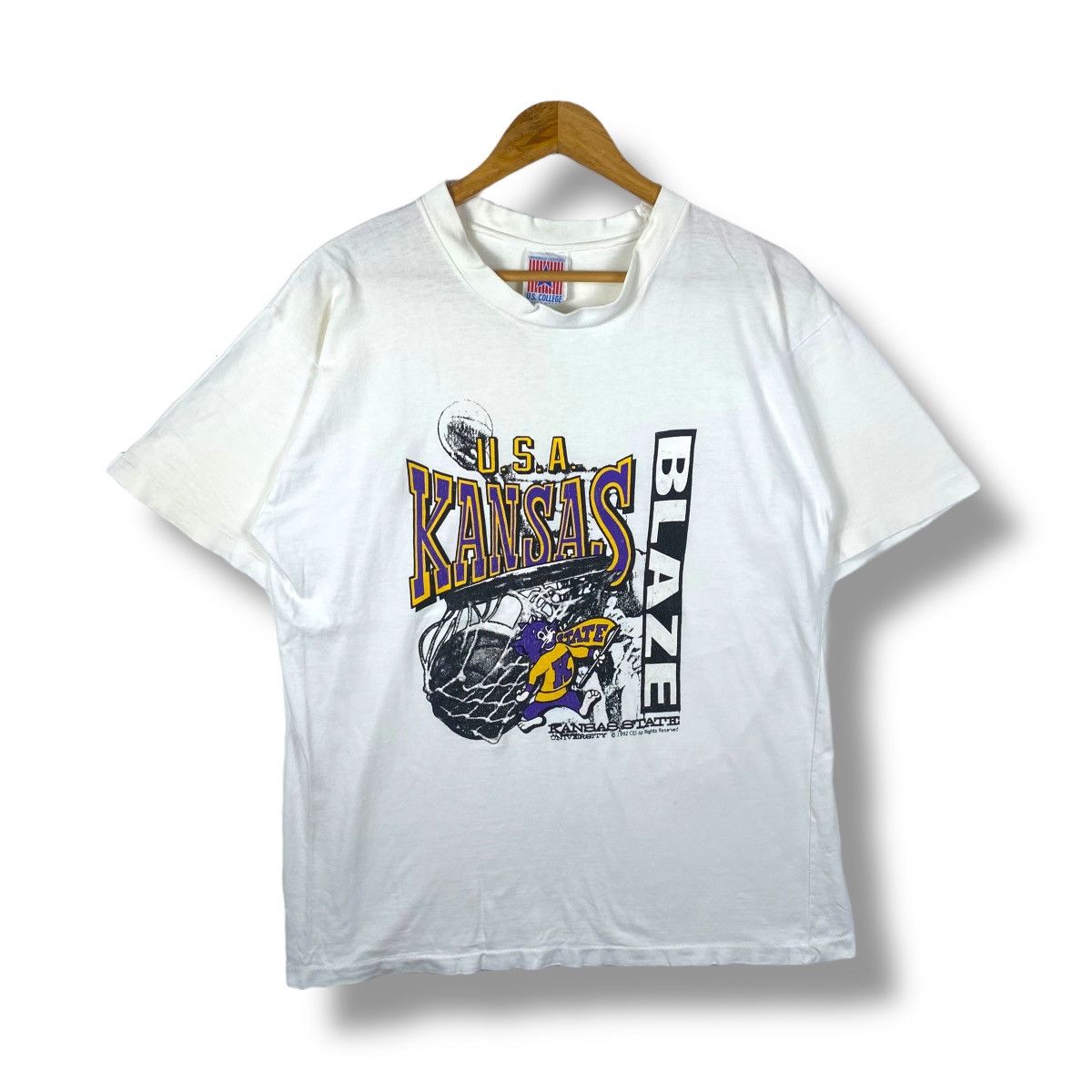 Vintage Vintage 90's KANSAS STATE UNIVERSITY Kansas Blaze Graphic Size US L / EU 52-54 / 3 - 1 Thumbnail