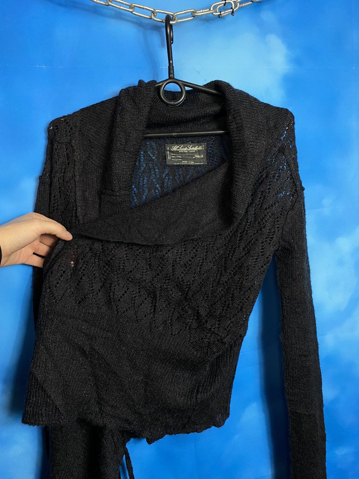 Allsaints × Vintage 💥 ALLSAINTS ASYMMETRICAL KNIT SWEATER Size XL / US 12-14 / IT 48-50 - 6 Thumbnail