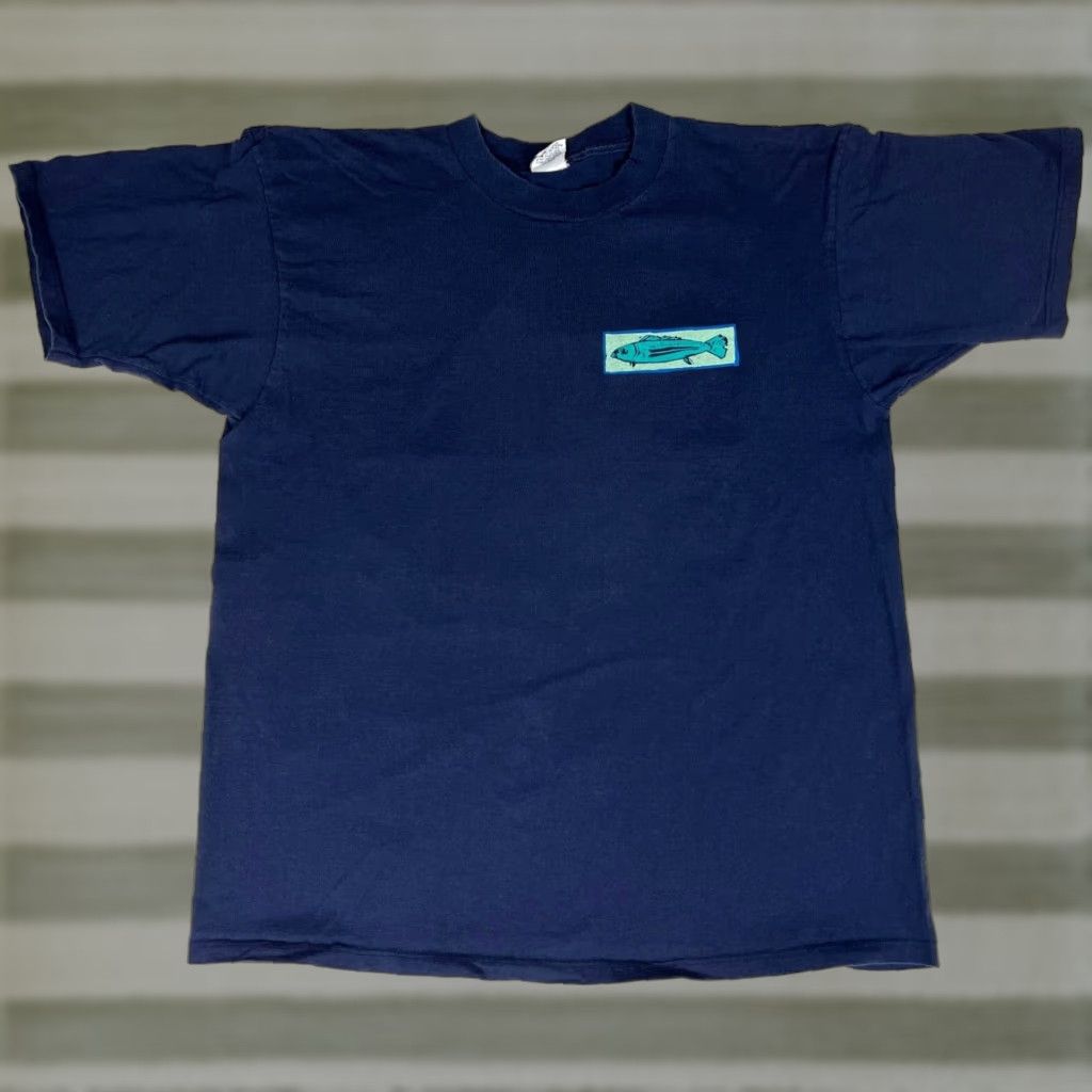 Vintage VINTAGE M Sport T-Shirt Men XL Navy Double-Sided Fish Made in USA 100% Cotton Size US XL / EU 56 / 4 - 1 Thumbnail