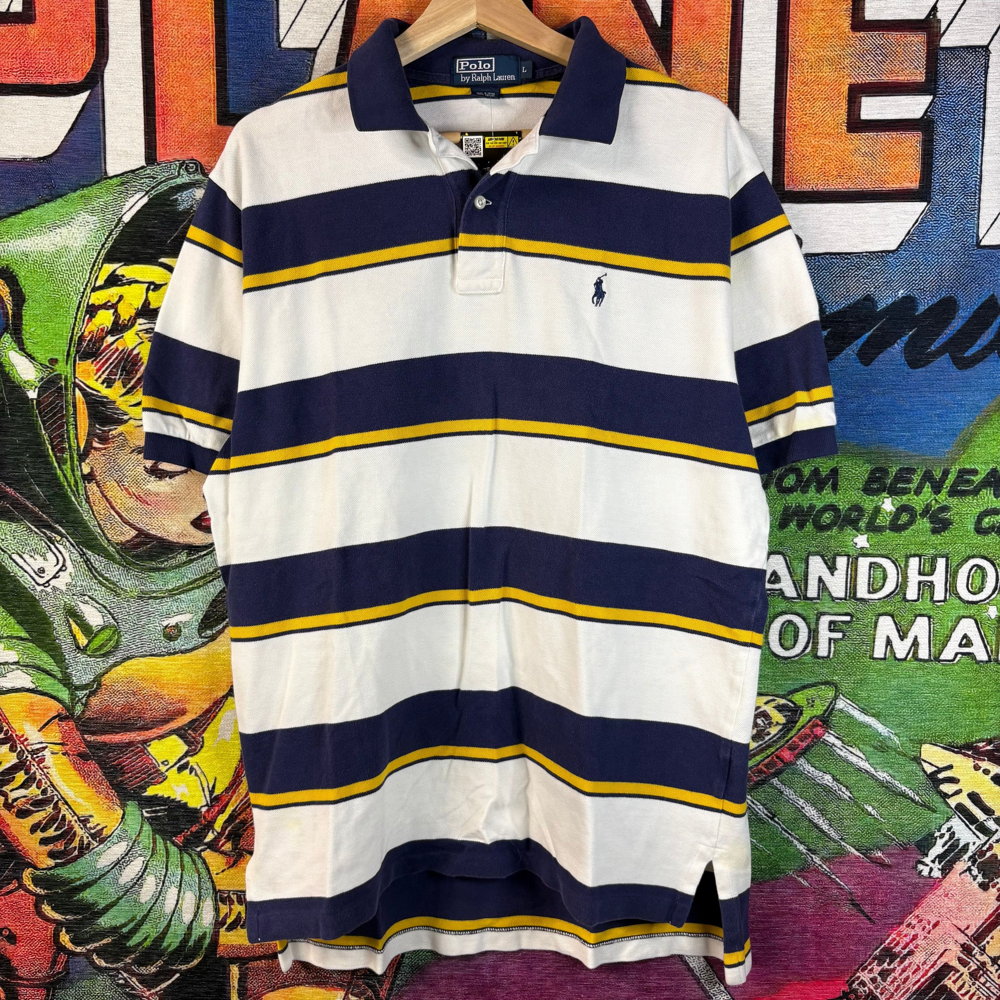 Polo Ralph Lauren Polo Ralph Lauren Blue & Yellow Polo Tee Size Large Size US L / EU 52-54 / 3 - 1 Thumbnail