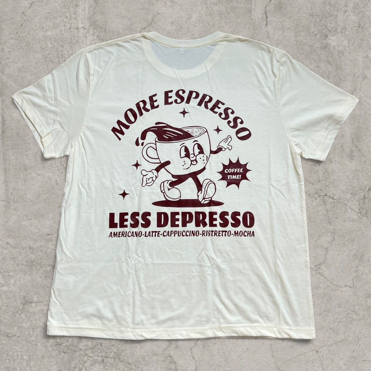 Japanese Brand Vintage style tshirt in cream, Espresso Coffee. Size L Size US M / EU 48-50 / 2 - 1 Thumbnail