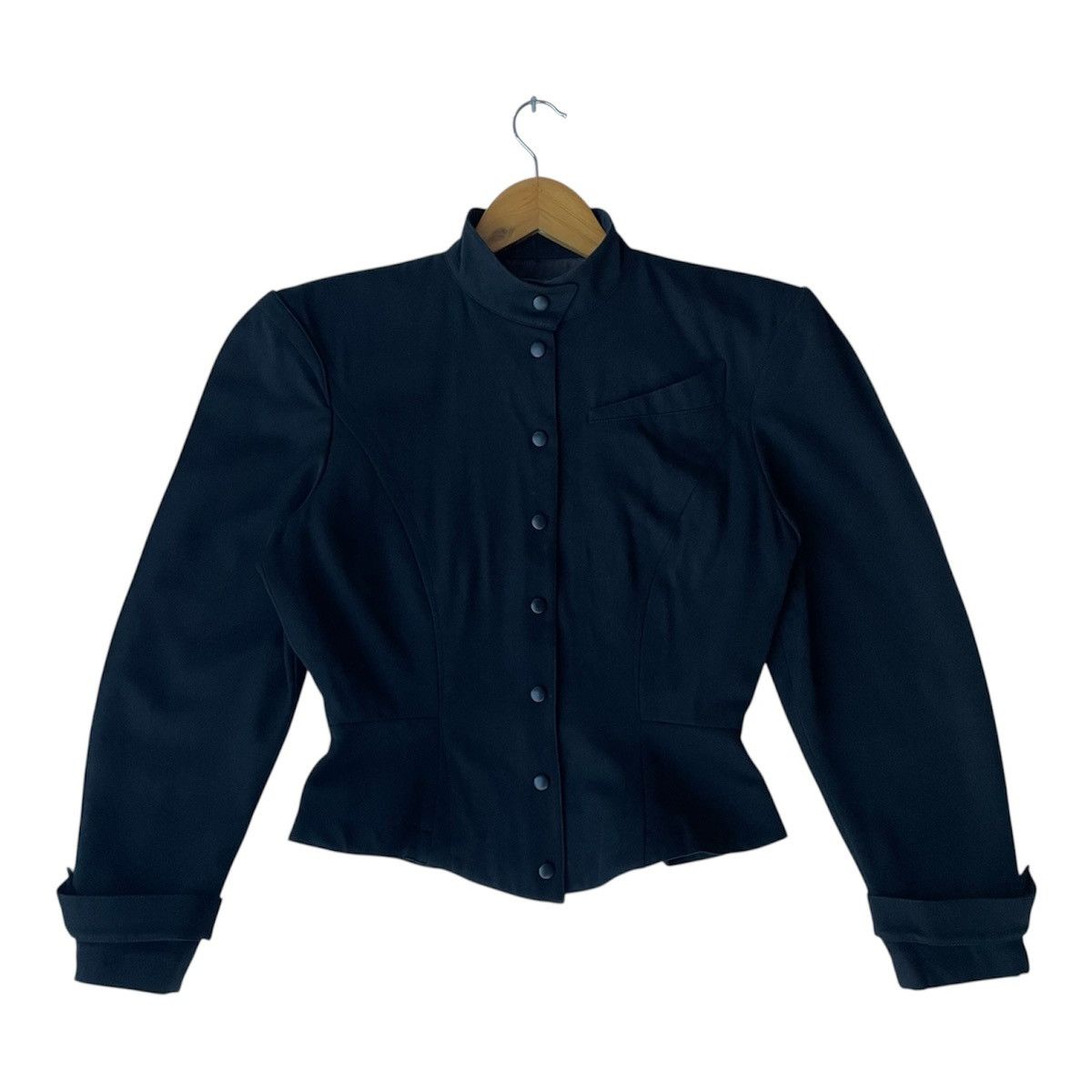 Thierry Mugler 80s THIERRY MUGLER Structured Snap-Button Hourglass Jacket Size S / US 4 / IT 40 - 2 Thumbnail