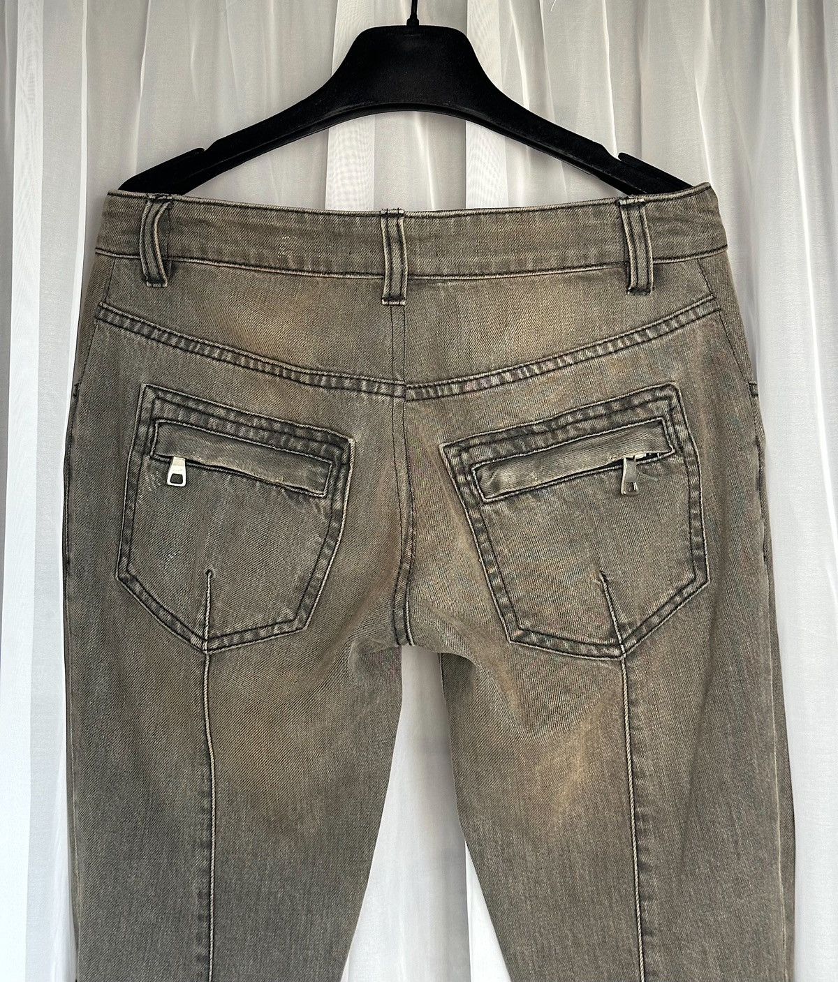 Balmain BALMAIN Decarnin SS 2010 Oil Stained Biker Denim Zip Jeans Size US 28 / EU 44 - 17 Thumbnail