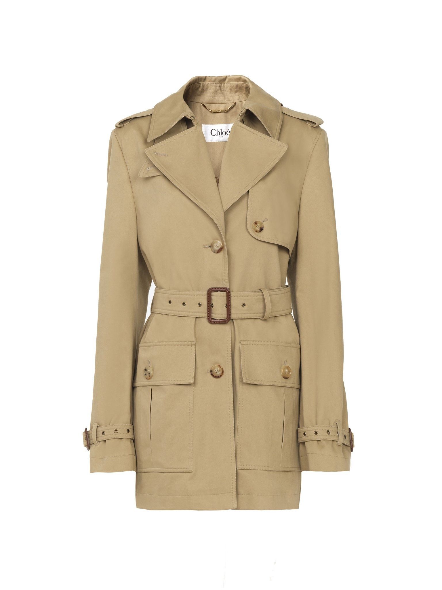 Chloe o1loc1c11125 Short Trench Coat in Argil Brown Size S / US 4 / IT 40 - 1 Thumbnail