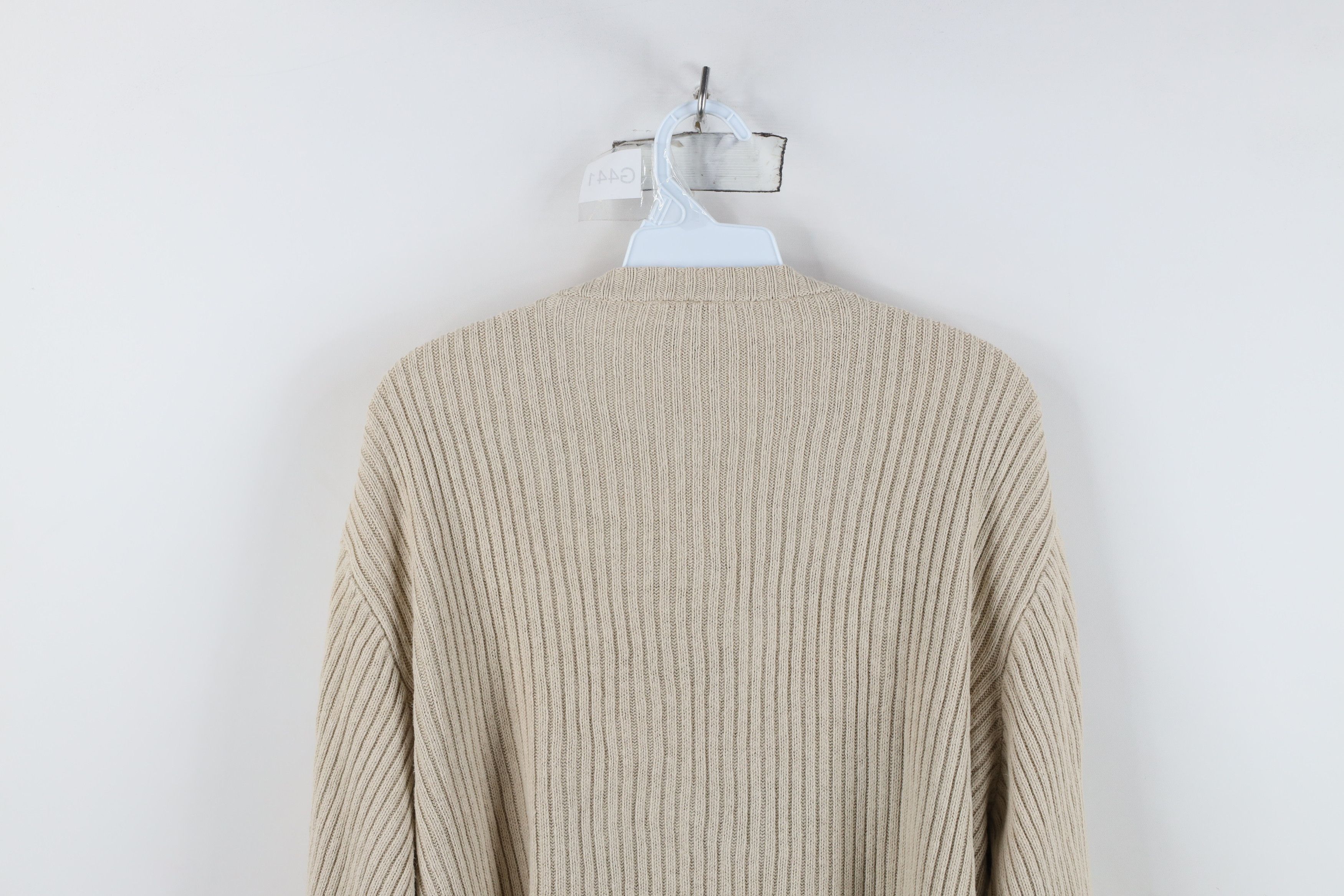 Nautica Vintage 90s Nautica Ribbed Knit Crewneck Sweater Beige Size US XL / EU 56 / 4 - 11 Thumbnail