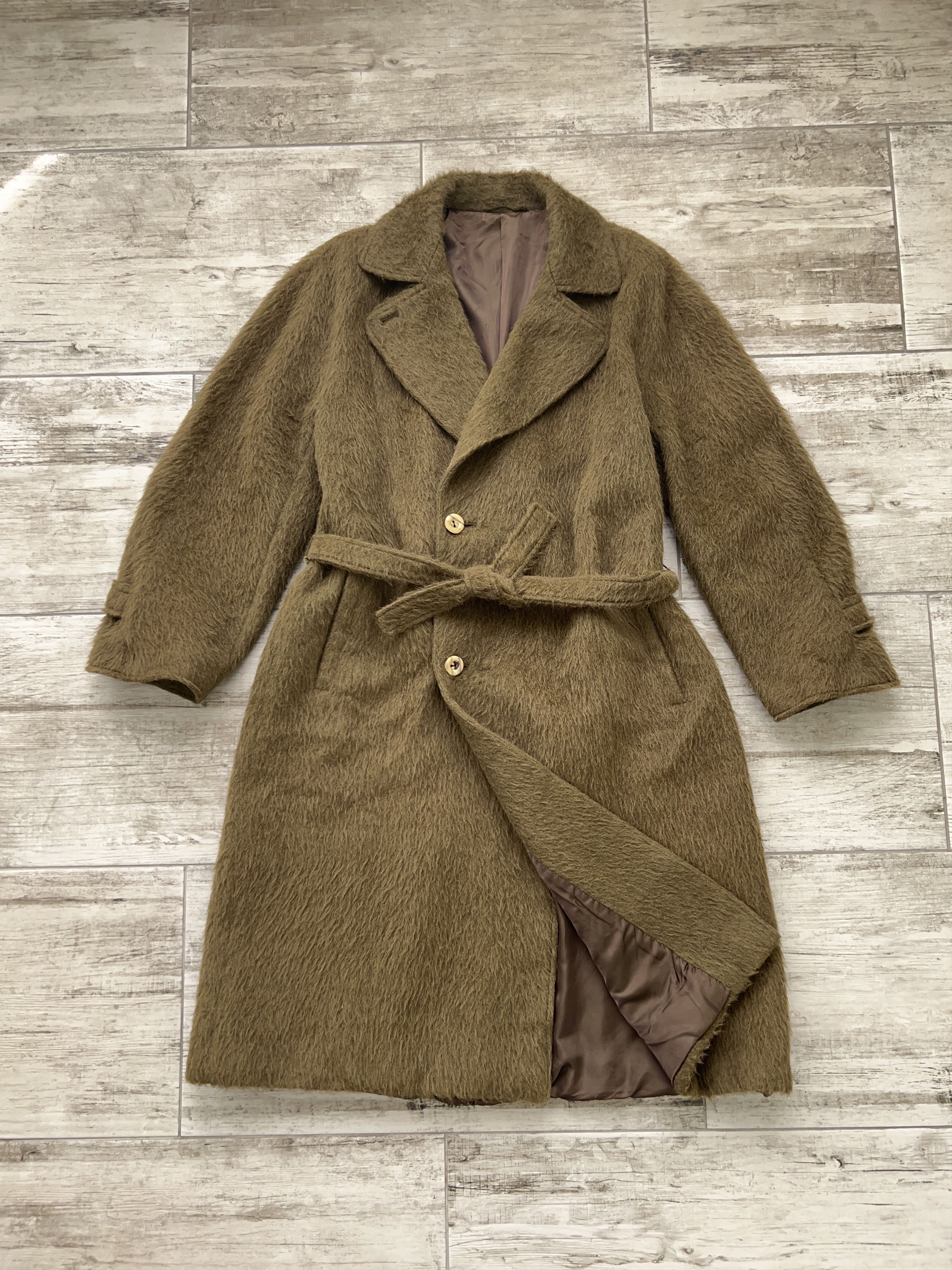 image of Max Mara Alpaca Camel Wool Coat Belted 1990S Size It 46, Women's