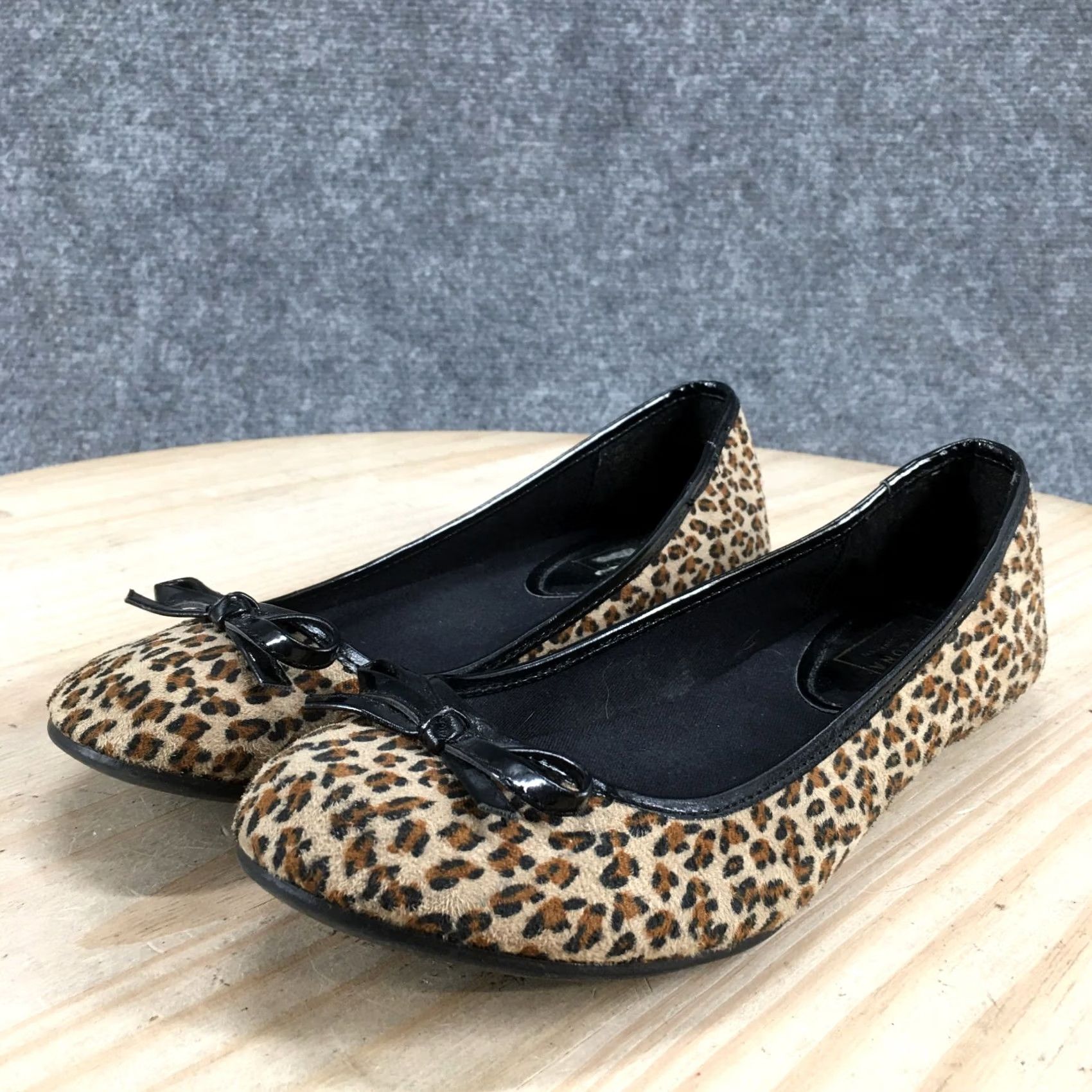 Vintage Arizona Jean Co Shoes Womens 7 M Animal Print Slip On Ballet Flats Brown Fabric Shoes Size 28" / US 6 / IT 42 - 4 Thumbnail