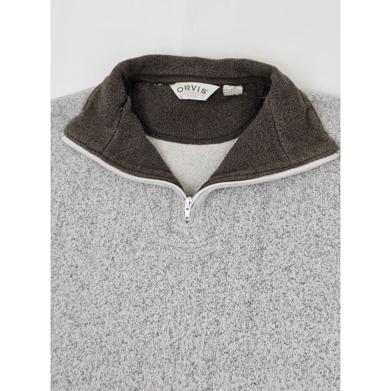 Orvis Orvis Sweater Mens L 1/4 Zip Fleece Mock Neck Gray Green Heather Pullover cardigan? Size US L / EU 52-54 / 3 - 2 Thumbnail