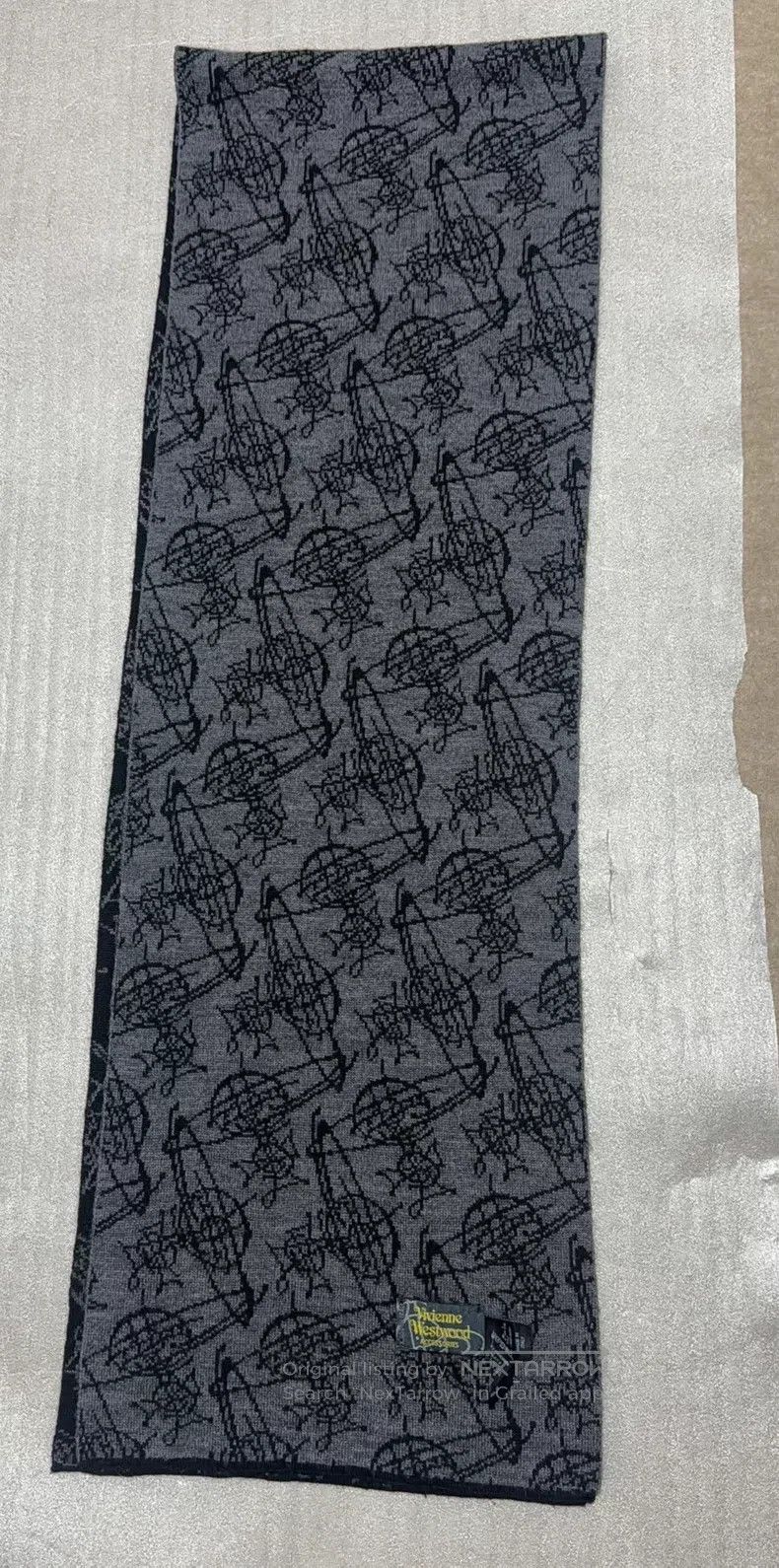 Vivienne Westwood Vivienne Westwood Black and Gray Two-Sided Saturn Scarf Size ONE SIZE - 9 Thumbnail