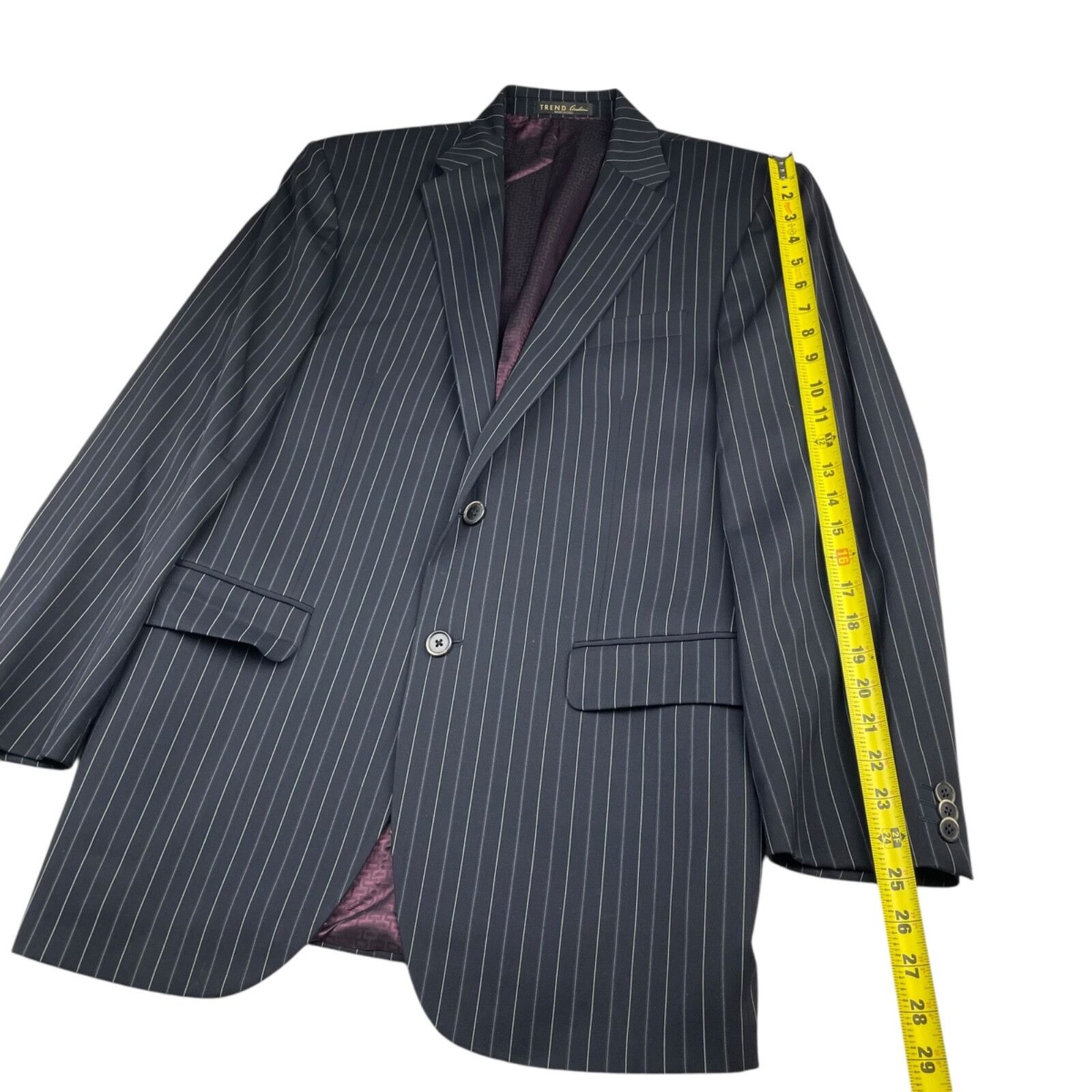 Corneliani Corneliani Trend Men's 2-Button Suit Black Bold Pinstripe • Size 42L - 11 Thumbnail