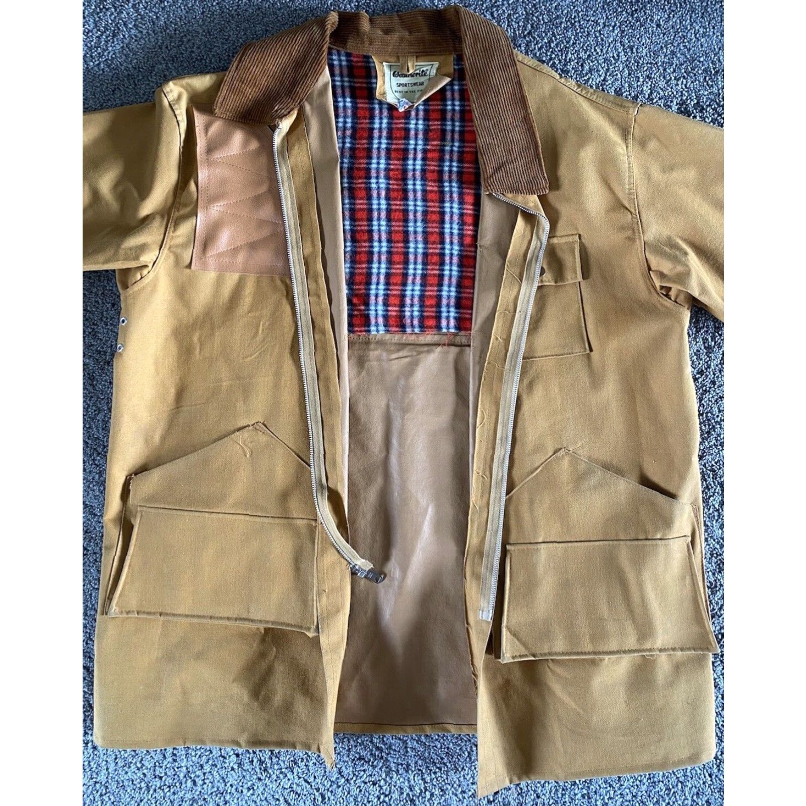 Vintage VTG Weatherite Sportswear Hunting Rain Jacket Made In Japan Mens M Brown Zip Jacket 80s 90s Classic Hipster Jacket Casual Travel Workwear Pockets Size US M / EU 48-50 / 2 - 4 Thumbnail