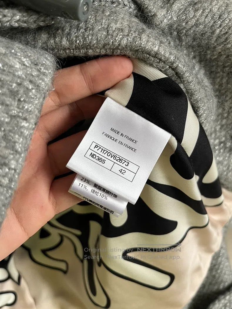 Chanel Chanel Silver Grey Cow Horn Buckle Cashmere Hooded Coat Size M / US 6-8 / IT 42-44 - 8 Thumbnail